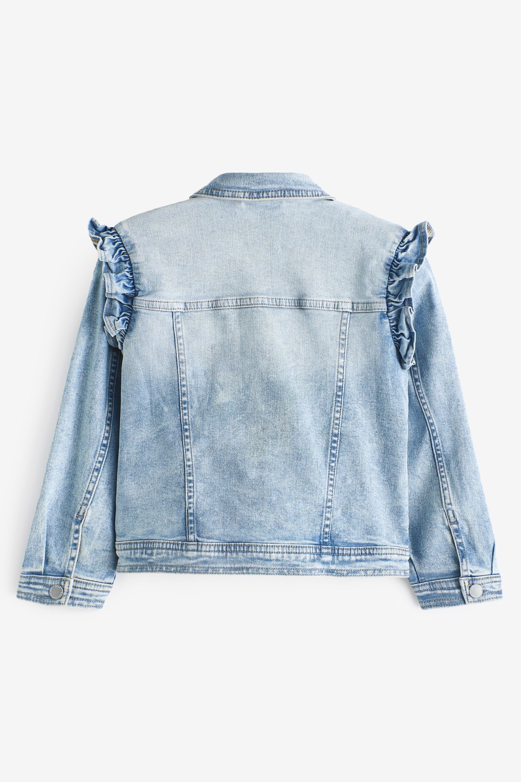 Next Jeansjacke Jeansjacke mit Rüschen (1-St) günstig online kaufen