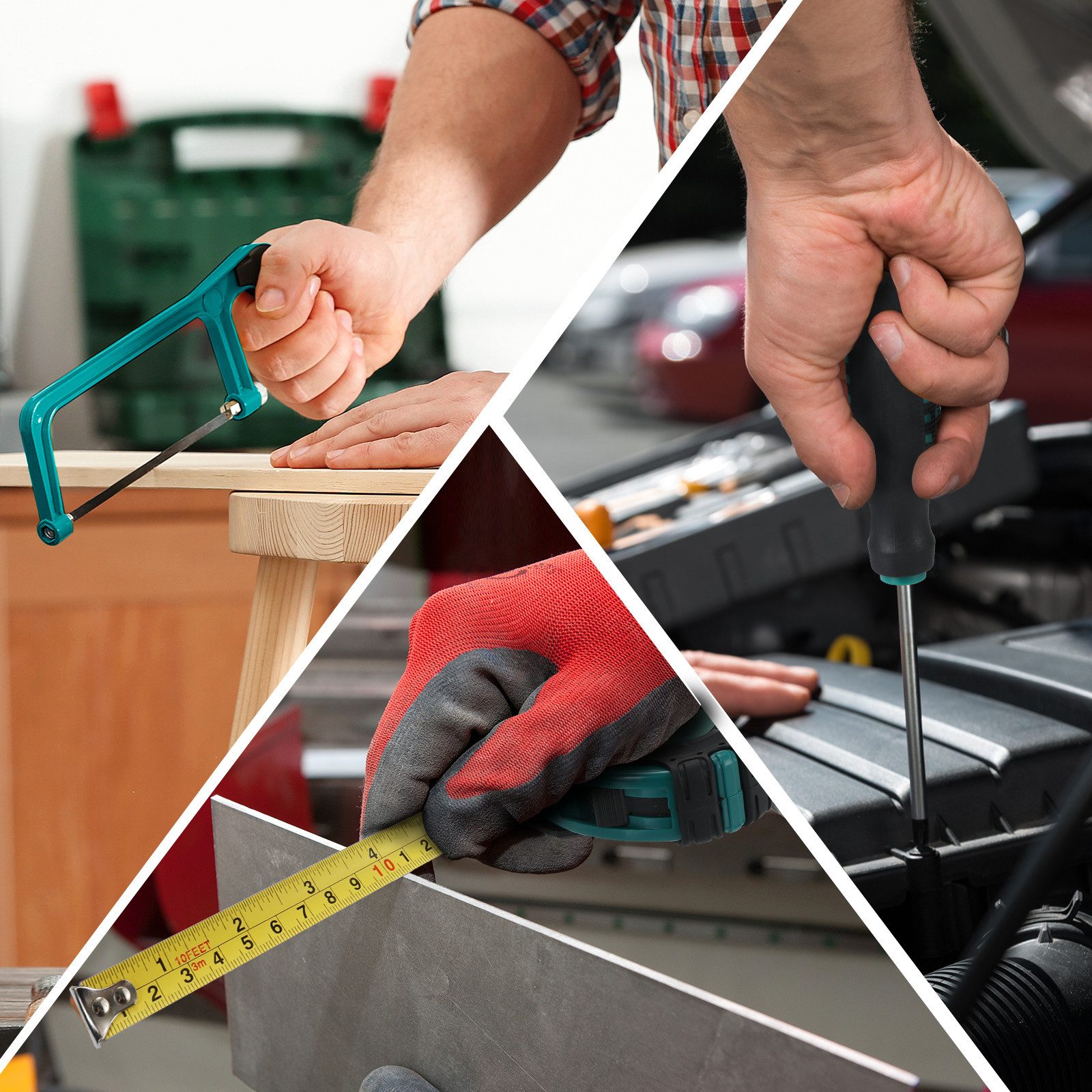 TLGREEN Werkzeugset 79-teiliges Basis-Werkzeugset mit Werkzeugkasten, für Haushalt, Auto & DIY-Projekte