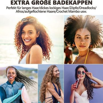 Gontence Badekappe Große Badekappe für Lange Haare, Badekappe für Dreadlocks Weaves