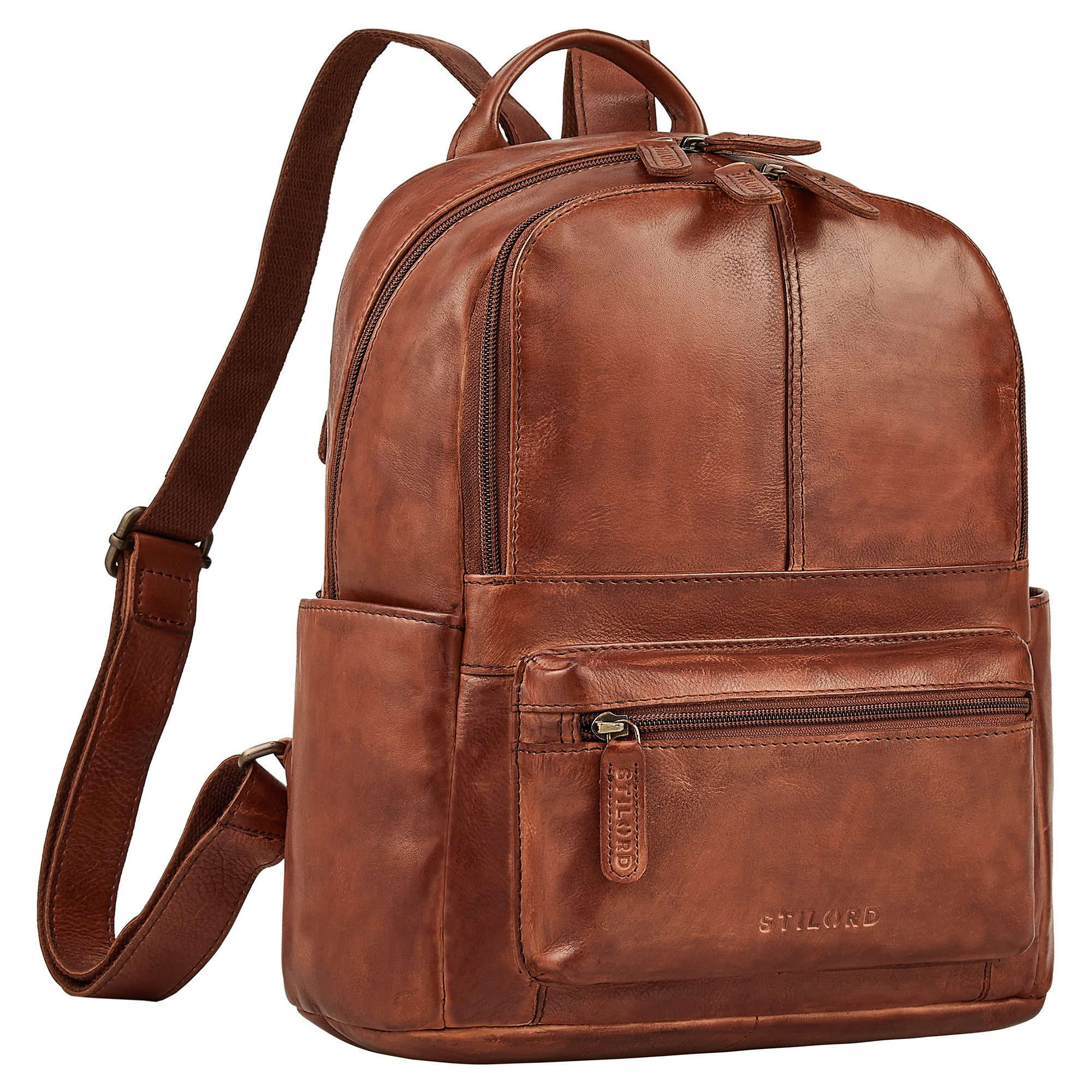 STILORD Cityrucksack "Marcella" Moderner Kleiner Leder Rucksack Damen 13 Zoll