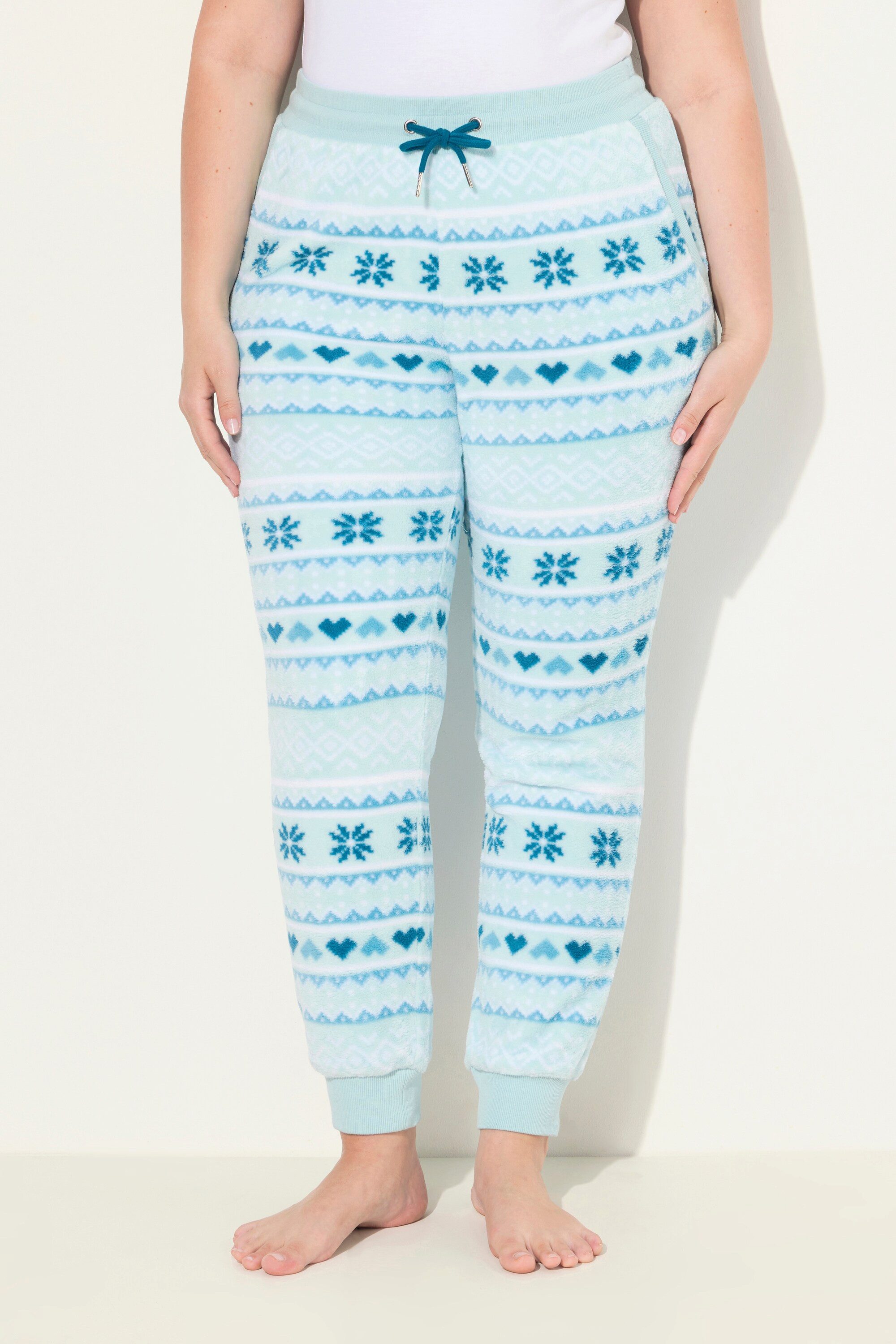 Ulla Popken Funktionshose Homewear-Hose Norwegermuster Elastikbund günstig online kaufen