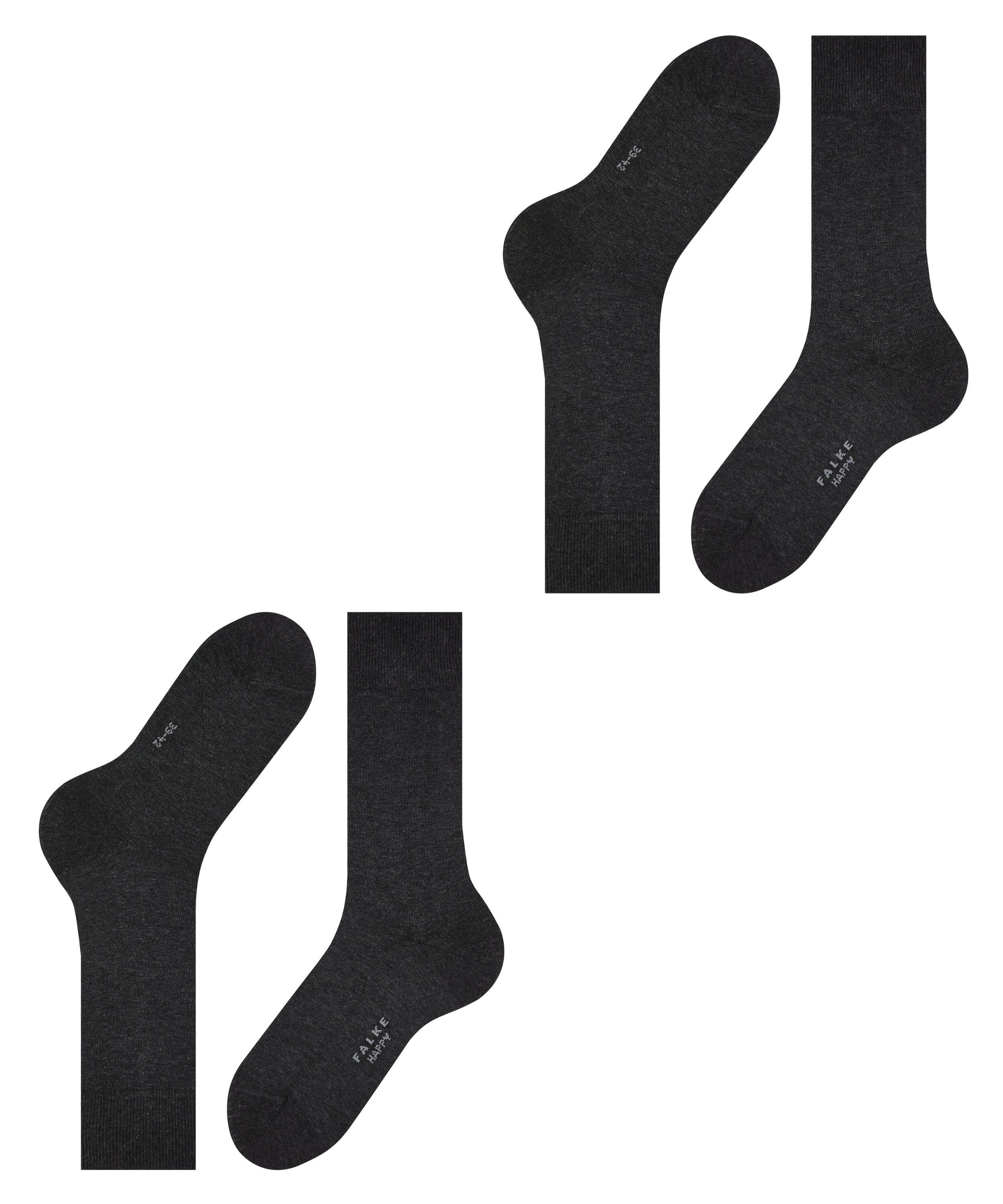 FALKE Socken Happy 2-Pack Socken (2-Paar) Set aus 2 Paar Baumwollstrümpfen