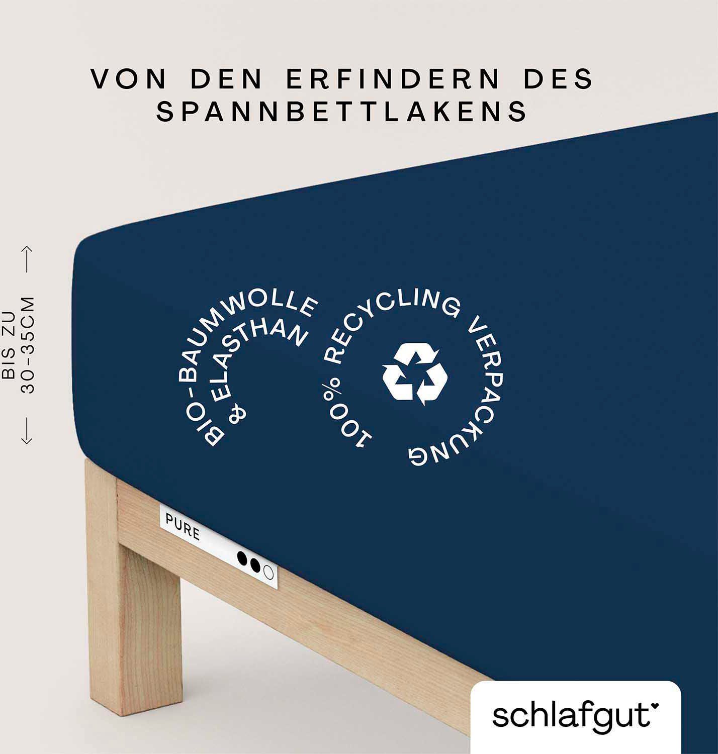 Schlafgut Spannbettlaken PURE Bio-Baumwolle mit Elasthan, 170 g/m², Bettlak günstig online kaufen