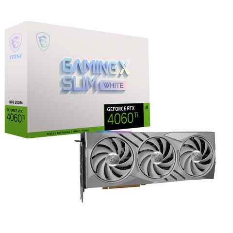 MSI RTX 4060 Ti GAMING X SLIM WHITE 16G Grafikkarte (16 GB, GDDR6)