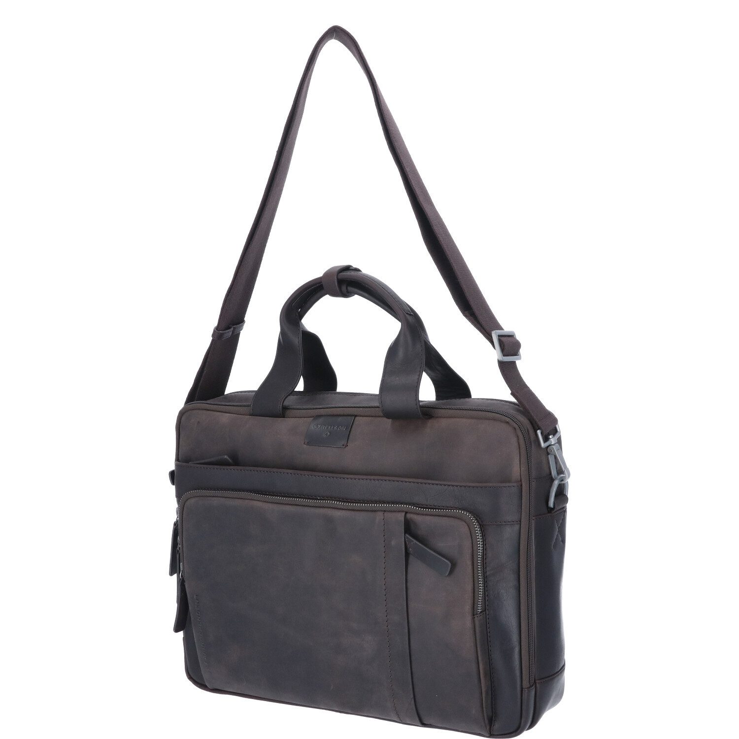Strellson Umhängetasche Strellson Leder Aktentasche Brick Lane Charles darkbrown (1, 1-tlg., 1)