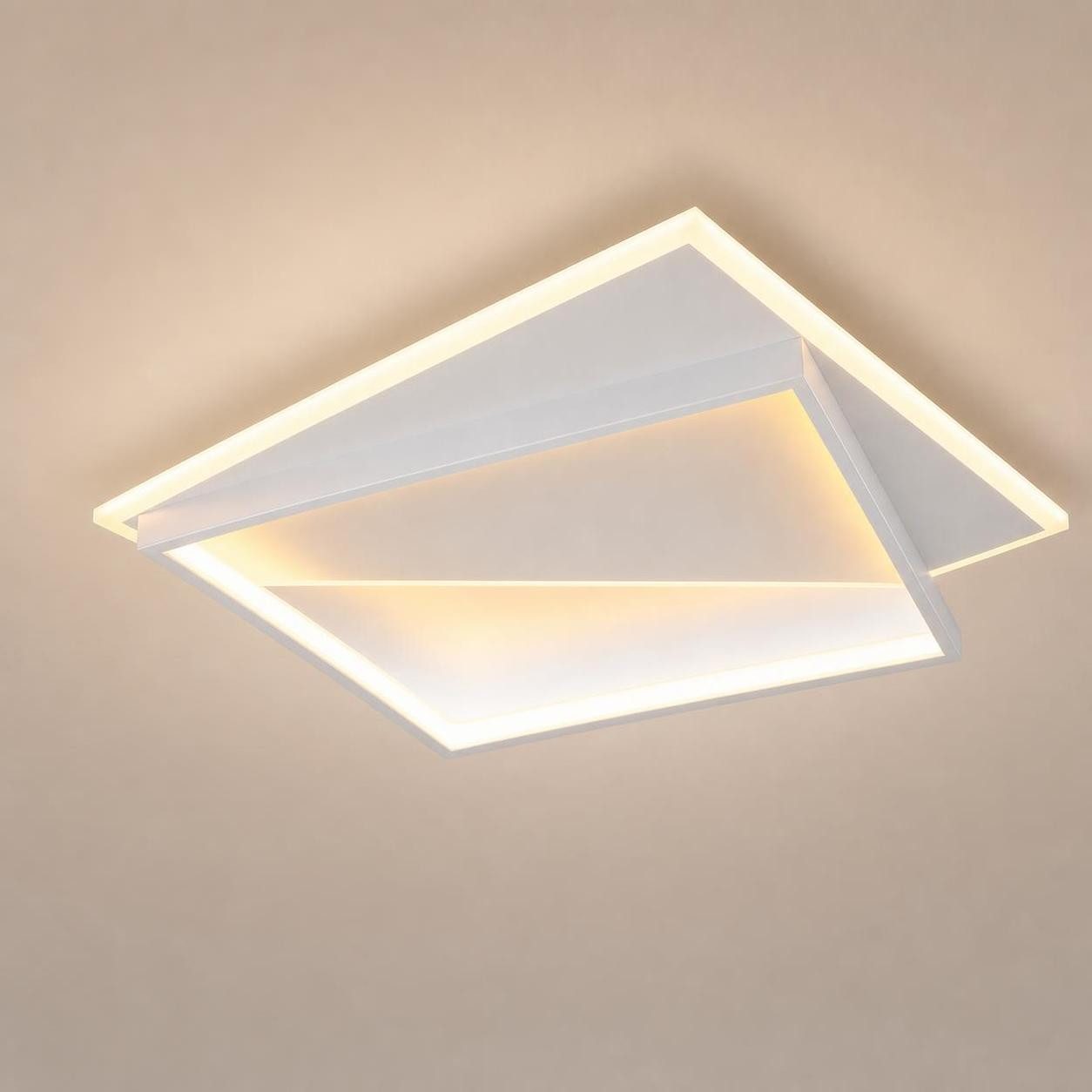 ZMH LED Deckenleuchte Modern Design Quadraten, LED fest integriert, Tageslichtweiß, weißen 35*35cm