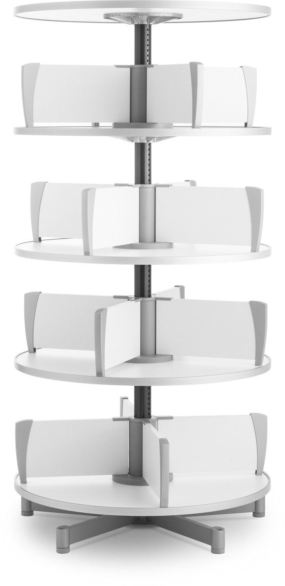 Moll Aktenschrank Ordnerdrehsäule Multifile 4 Etagen 96 Ordner weiß