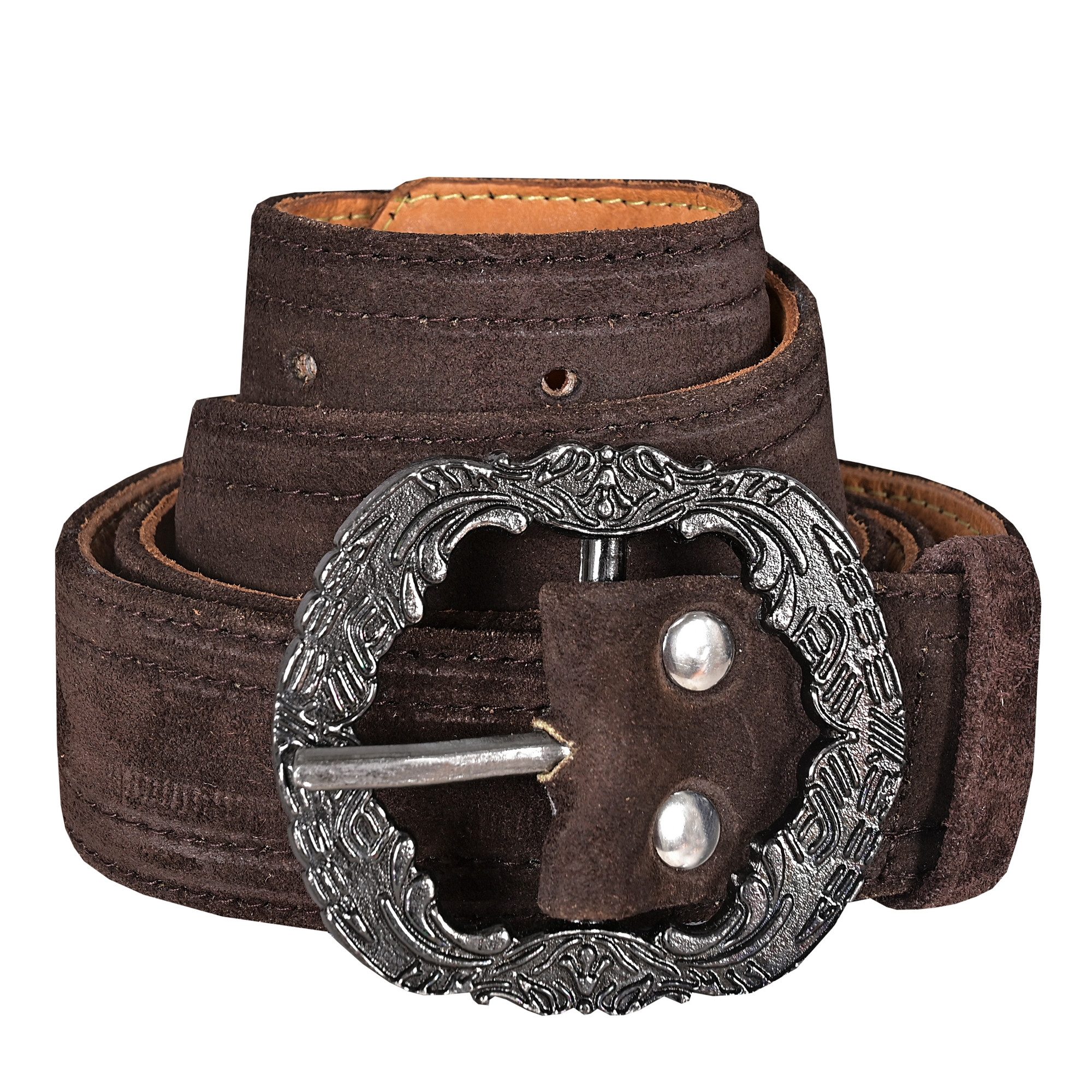 German Wear Ledergürtel GW1902-Gürtel Trachtengürtel aus Echtleder für Lederhosen mit Schnalle