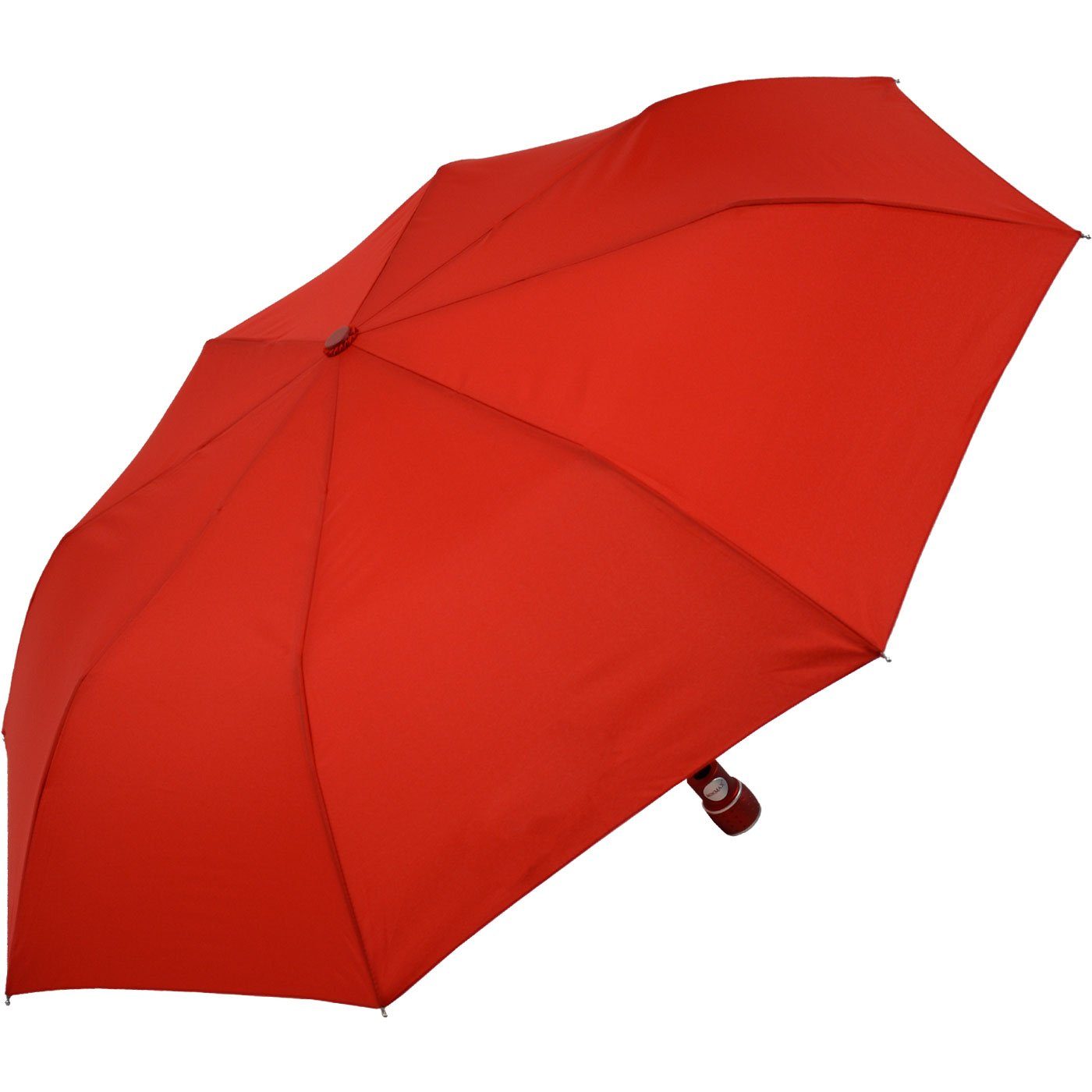 der miniMAX® windsicher Impliva Auf-Automatik mit Begleiter zuverlässige uni, Taschenregenschirm rot