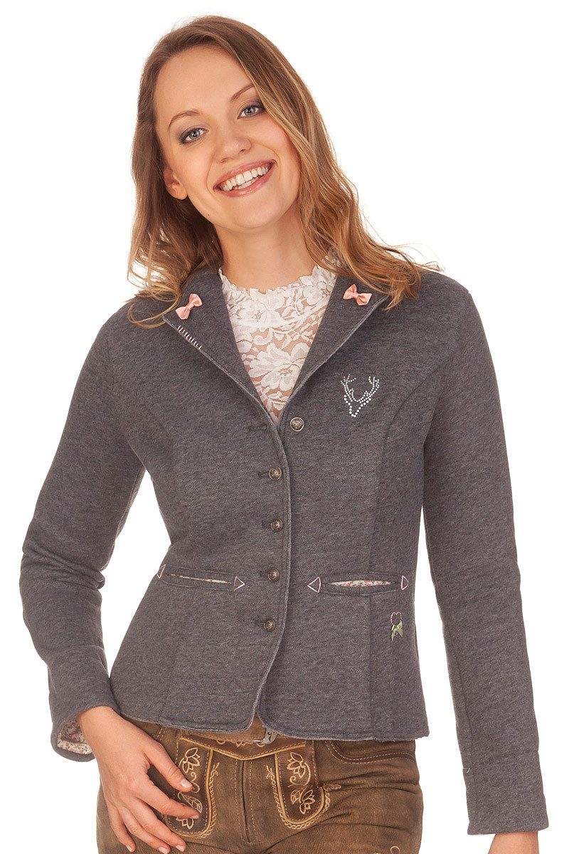 MarJo Trachtenjanker Trachtenjacke Damen - VALENA - grau