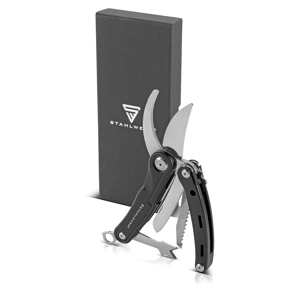 STAHLWERK Multitool Multitool mit 5 Werkzeugen Multitool, (Packung, 1 St., Einzelartikel), ergonomischer Griff ermöglicht ein sicheres Handling