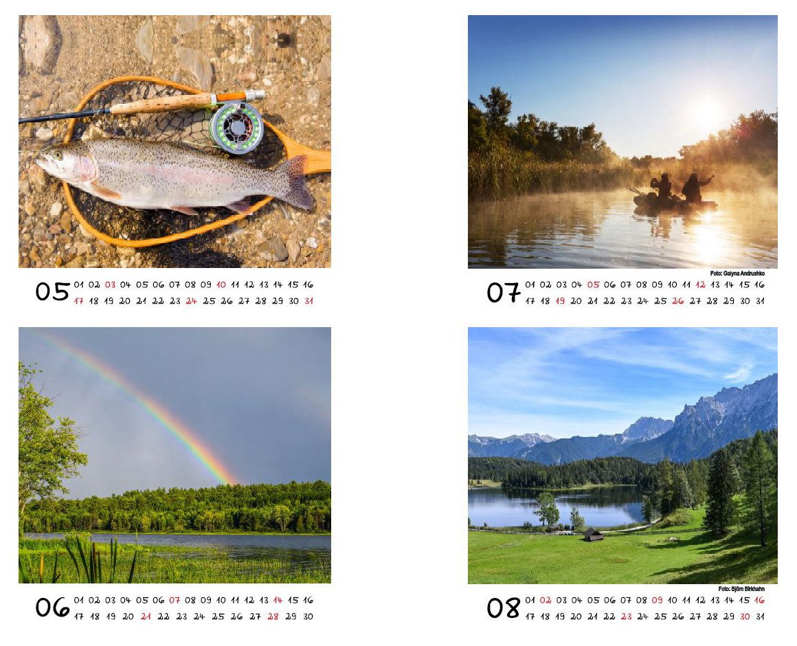 Seelenzauber Tischkalender Angelzauber Tischkalender 10cm x 10cm für 2026 angeln und fischen