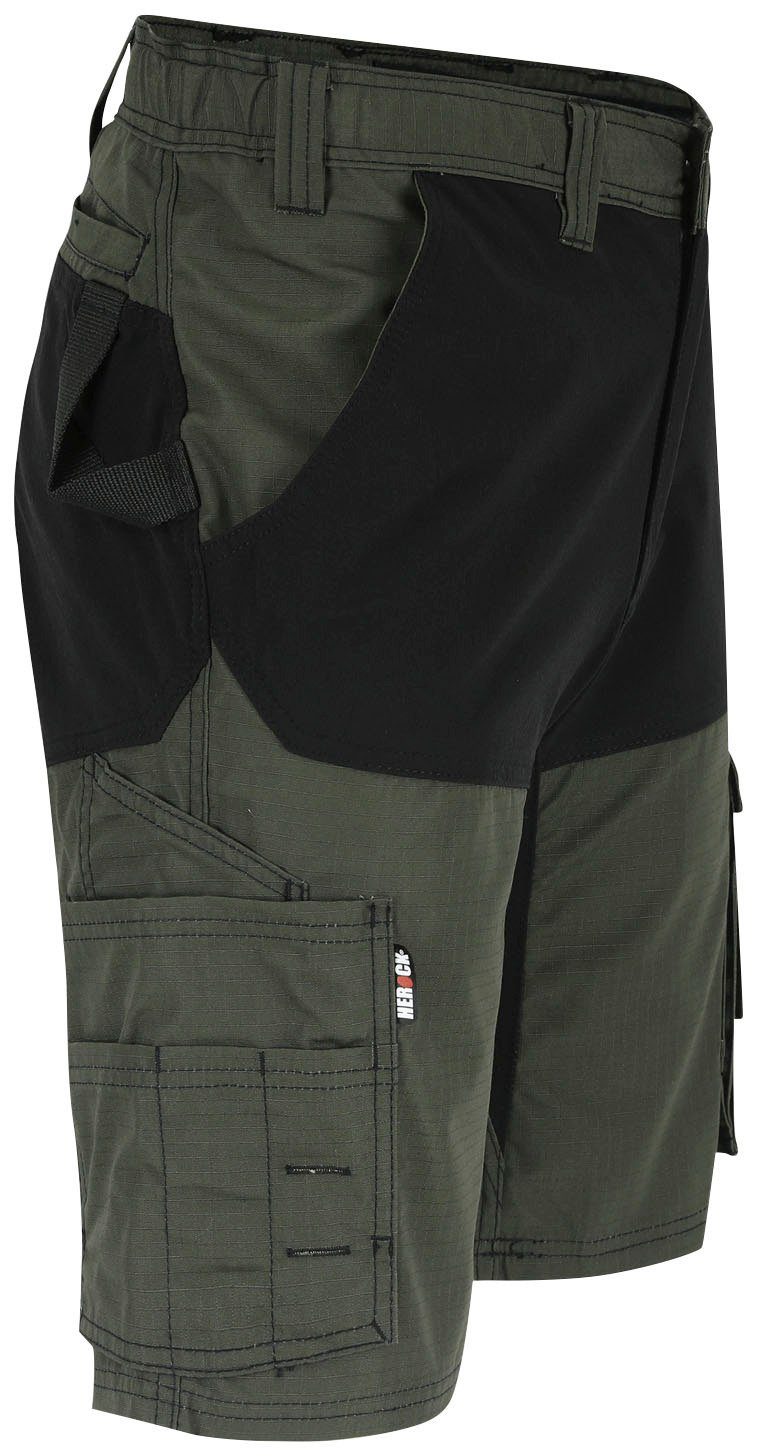 Multi-Pocket Komfortabel, Arbeitshose khaki Hammerschlaufe BERMUDAS 4-Wege-Stretch, Herock HESPAR (1) mit