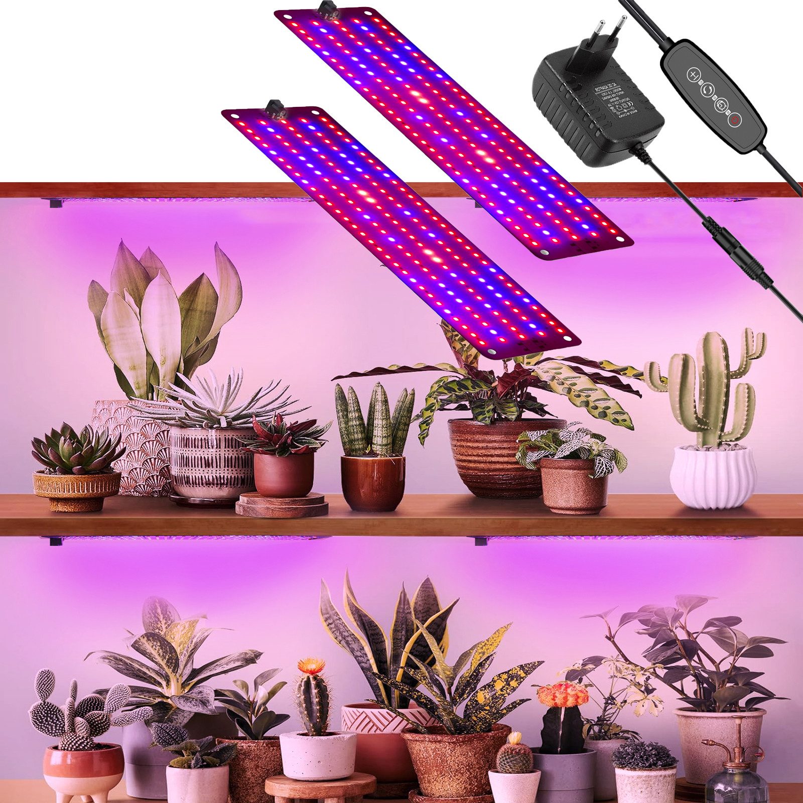 Laybasic Pflanzenlampe 150-600LEDs Vollspektrum Pflanzenlampe 6 Helligkeit LED Grow Lampe, Timer Dimmbar Pflanzenleuchte für Zimmerpflanzen Gewächshaus