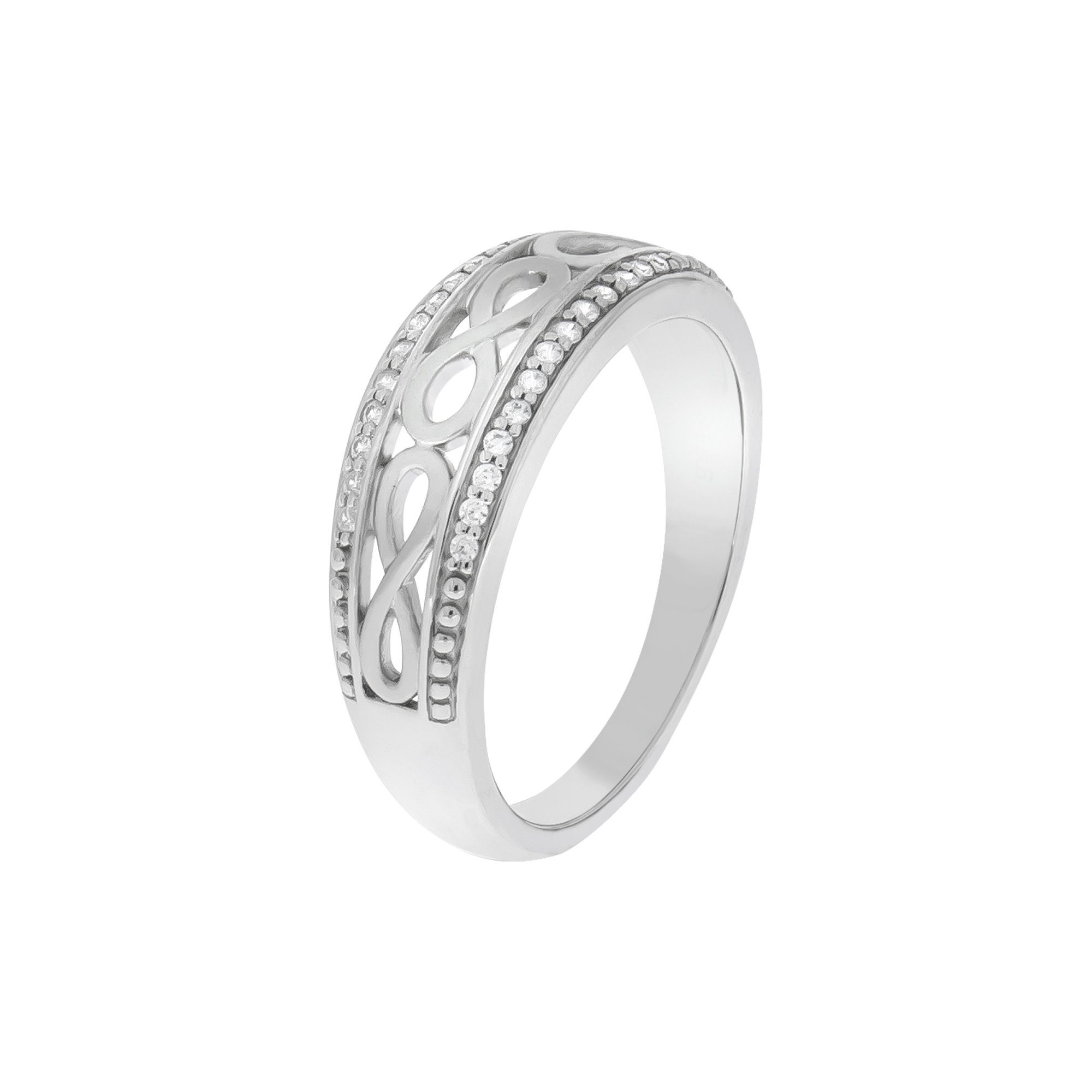Zeeme Fingerring Silber 925 glanz/mattiert Zirkonia günstig online kaufen