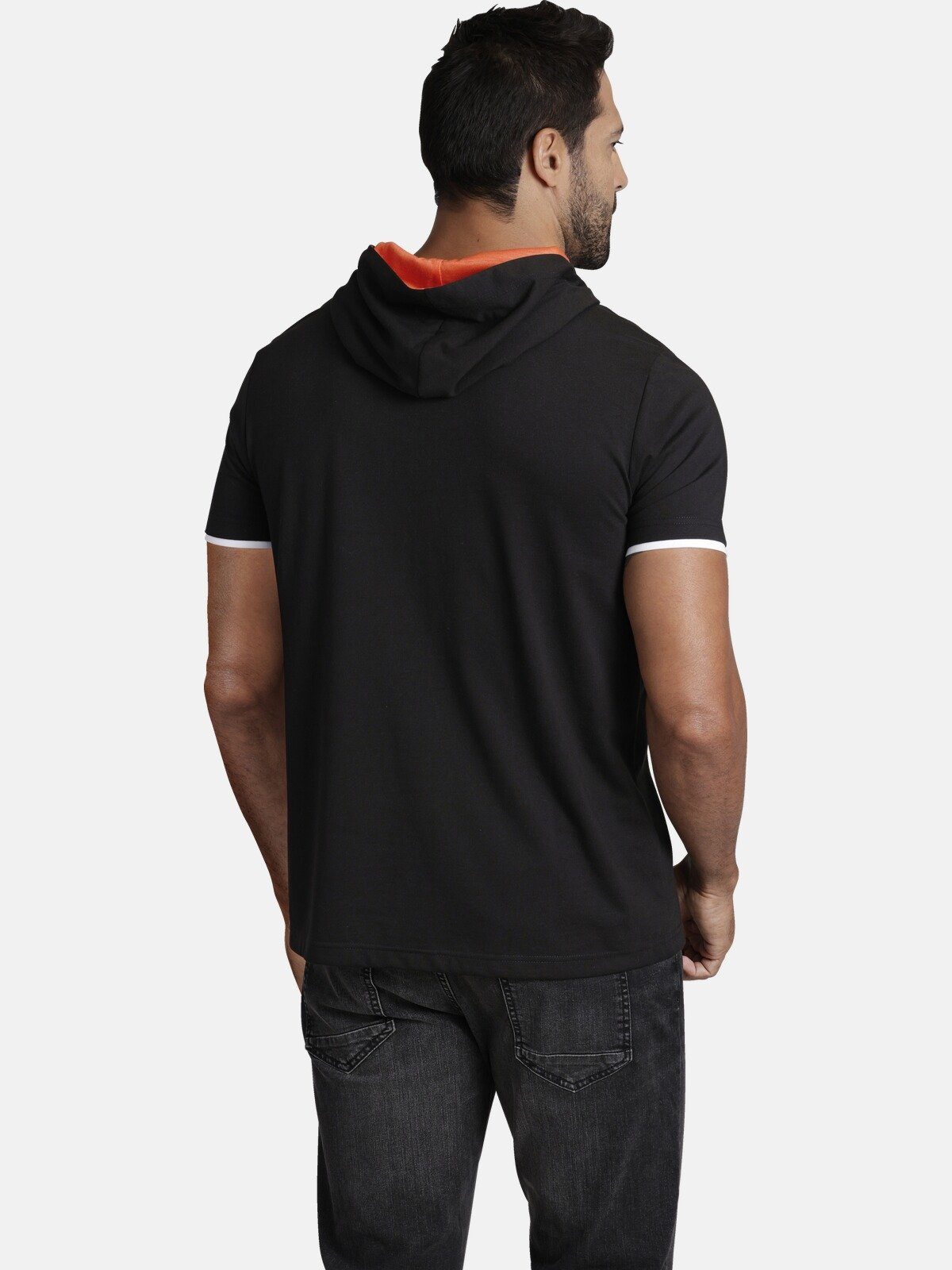 in schwarz T-Shirt Jan THIADE Vanderstorm Doppellagen-Optik T-Shirt