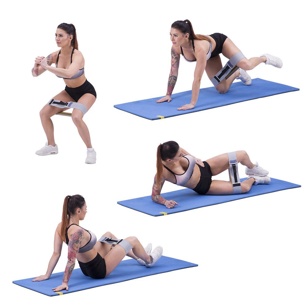 ONE FITNESS Trainingsbänder Hip Band Fitnessgürtel, Unterstützt effektive Muskelaktivierung vor dem Workout