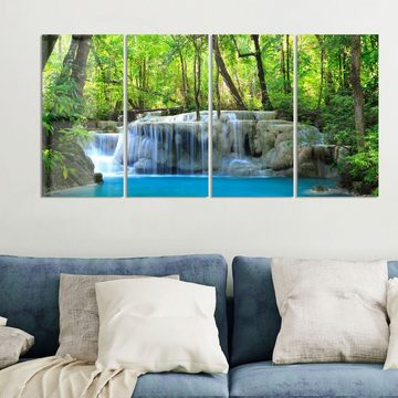 DEQORI Glasbild 'Exotischer Wasserfall', 'Exotischer Wasserfall', Glas Wandbild Bild schwebend modern