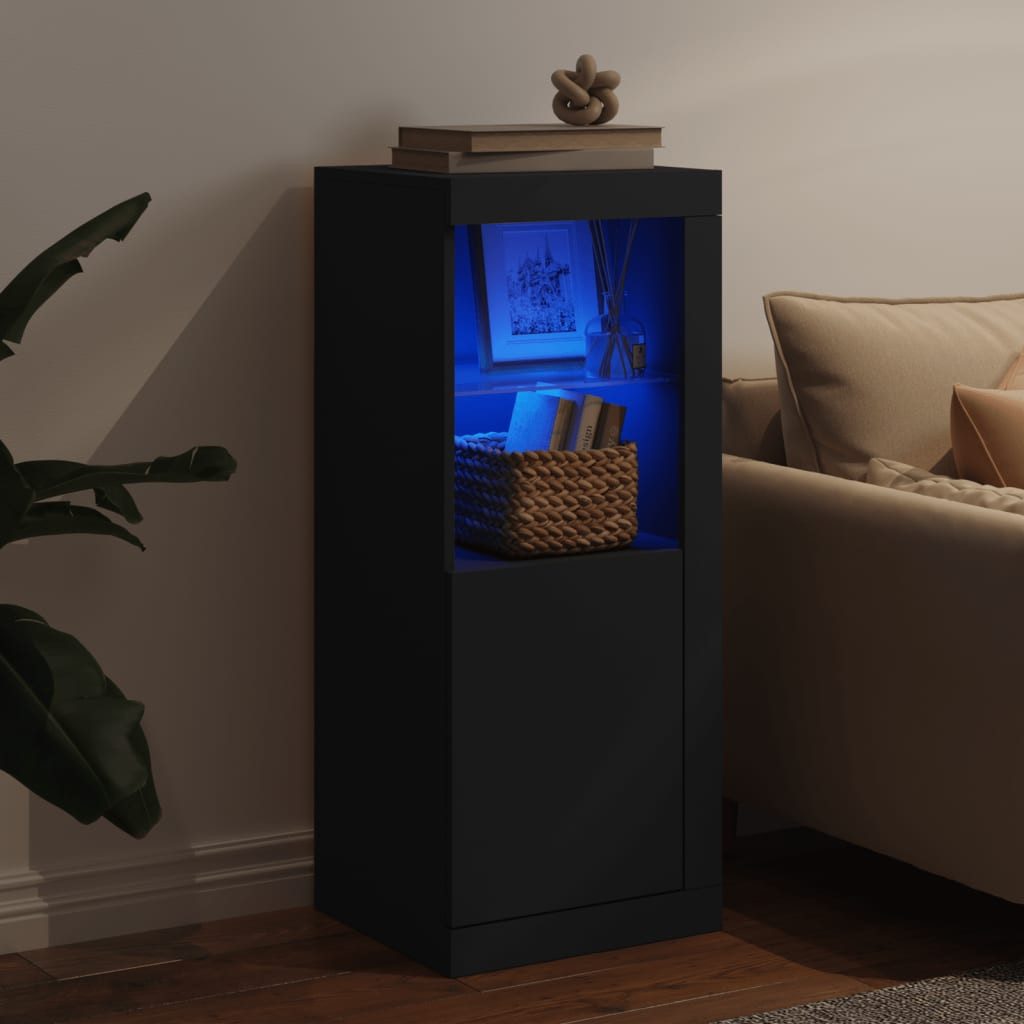 vidaXL Sideboard Sideboard mit LED-Leuchten Schwarz 41x37x100 cm (1 St)