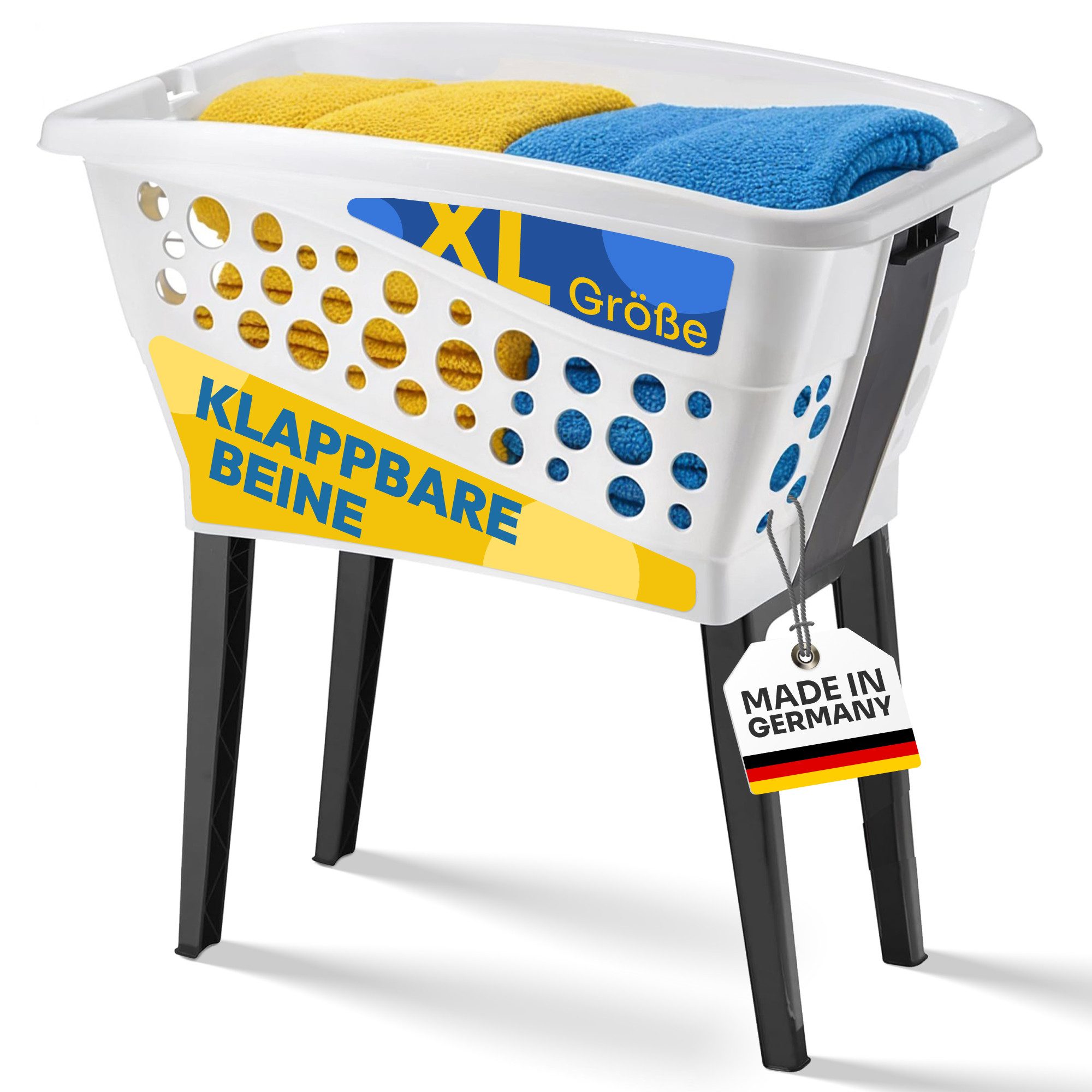 Gardissimo Wäschekorb Wäschewanne mit Beinen klappbar mit Füßen 50 L Inhalt günstig online kaufen