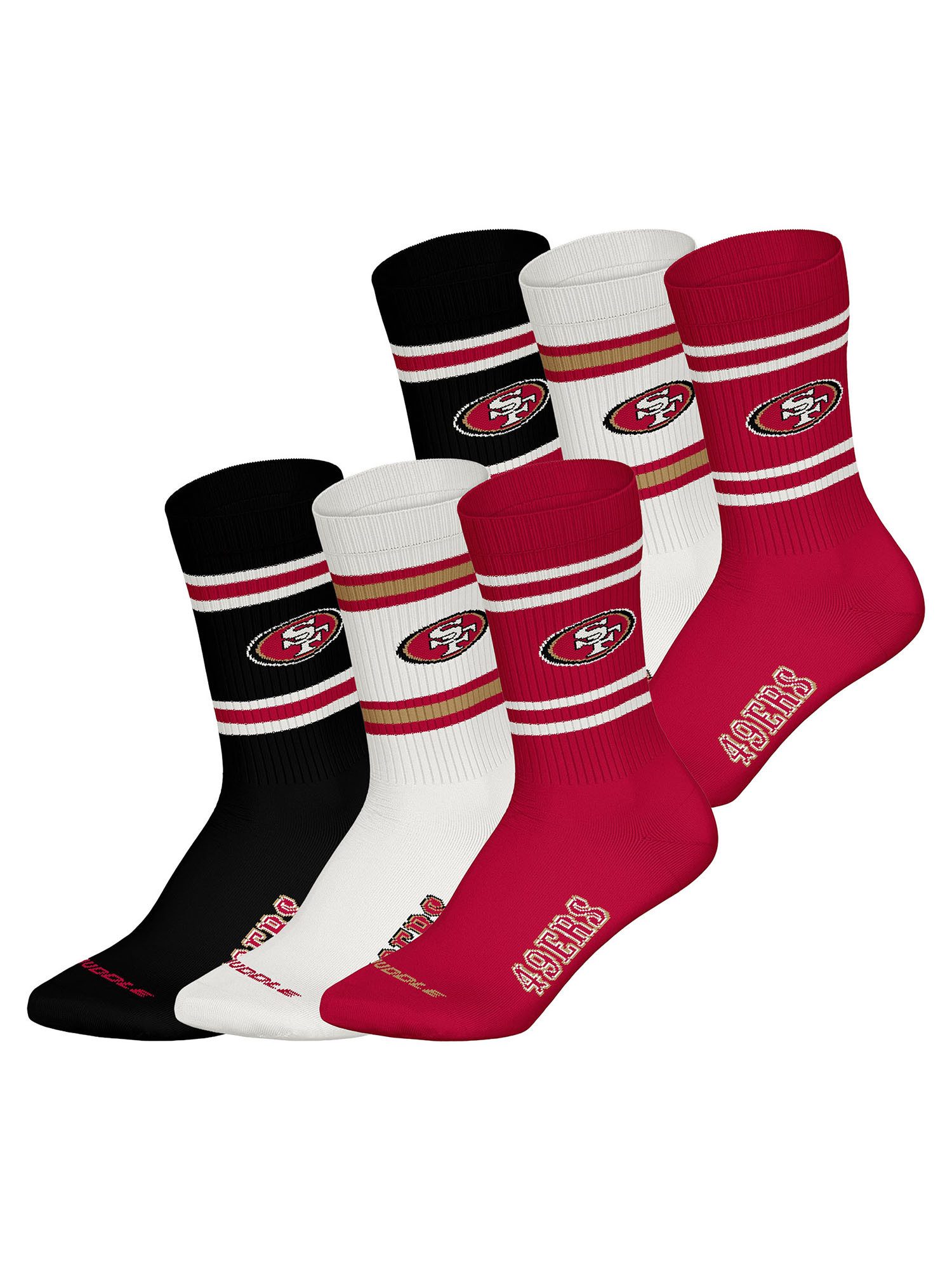 HUDDLE Freizeitsocken San Francisco 49Ers Crew (6-Paar) Casual Socken, Allt günstig online kaufen
