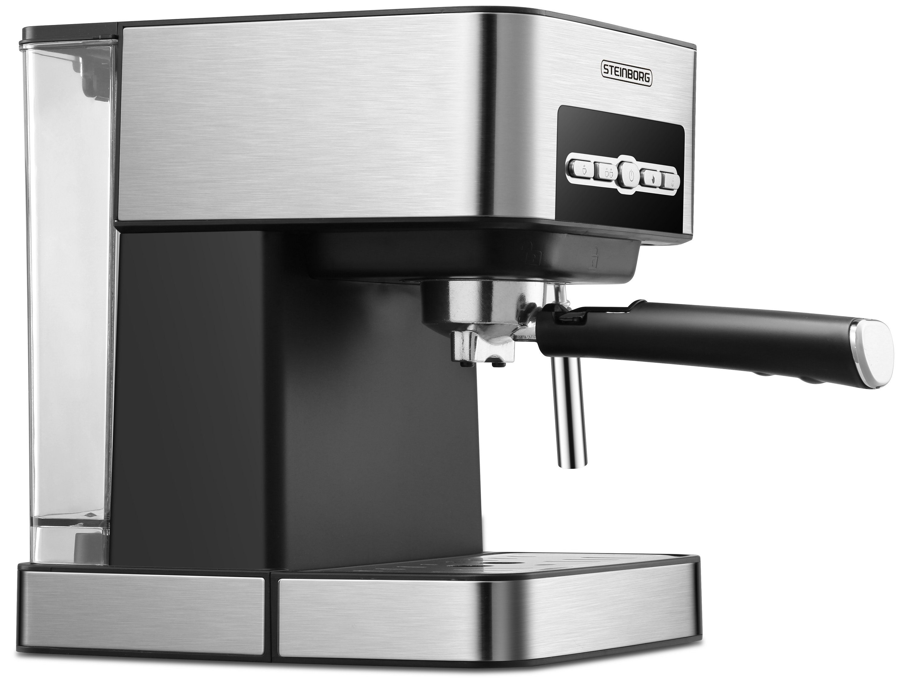 Edelstahl Filterkaffeemaschine SB-6040, STEINBORG bar, Milchaufschäumer 15 Design,