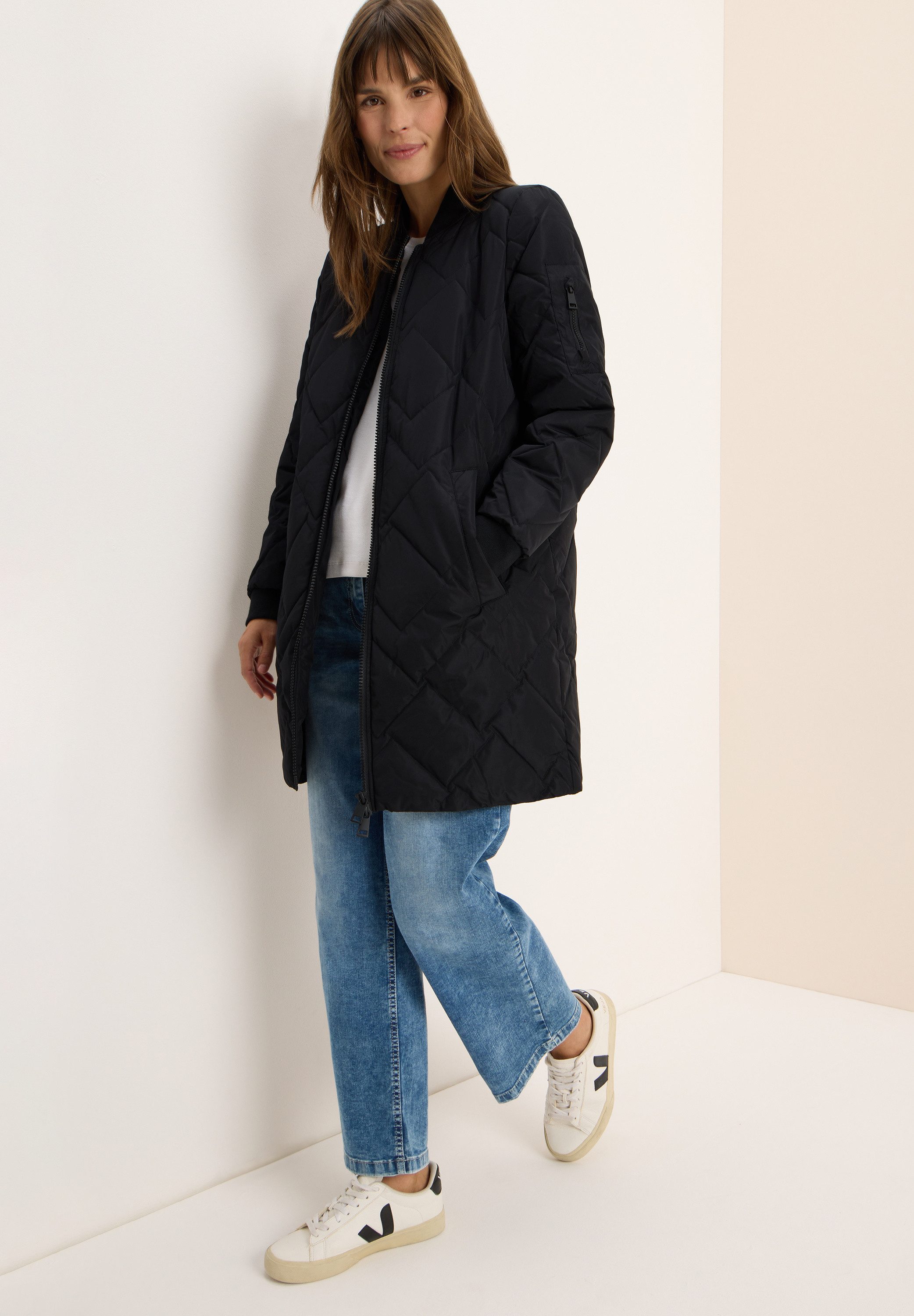 CECIL Steppmantel aus elastischem Materialmix