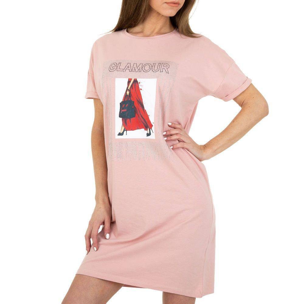 Heiße Verkaufszahlen im Versandhandel Ital-Design Bleistiftkleid Freizeit Stretch Damen Rosa Print Stretchkleid in