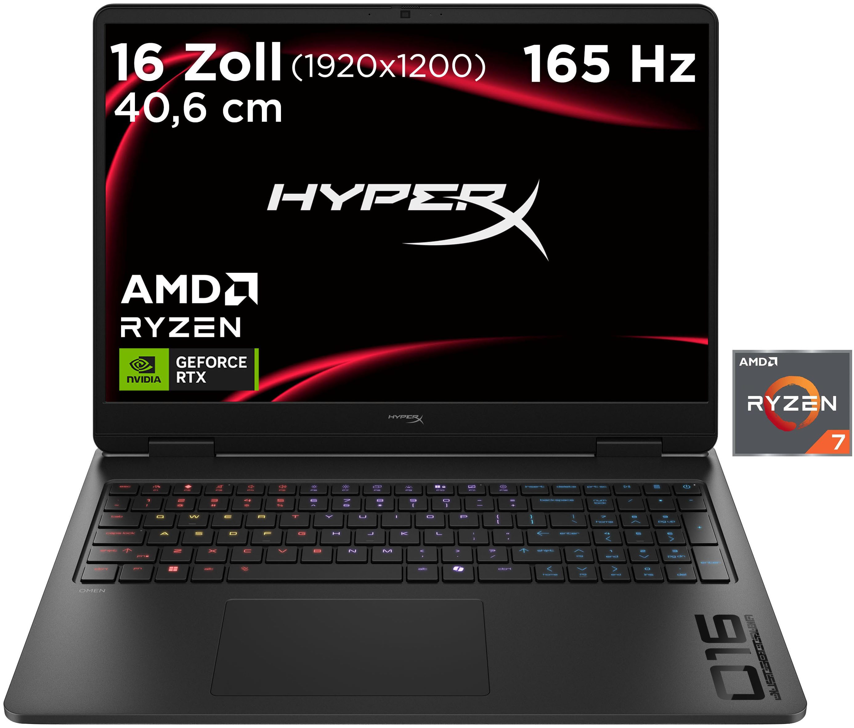 HP HyperX OMEN 16-ap1290ng Gaming-Notebook (40,64 cm/16 Zoll, AMD Ryzen 9 8940HX, GeForce RTX 5060, 16 GB, 512 GB SSD)