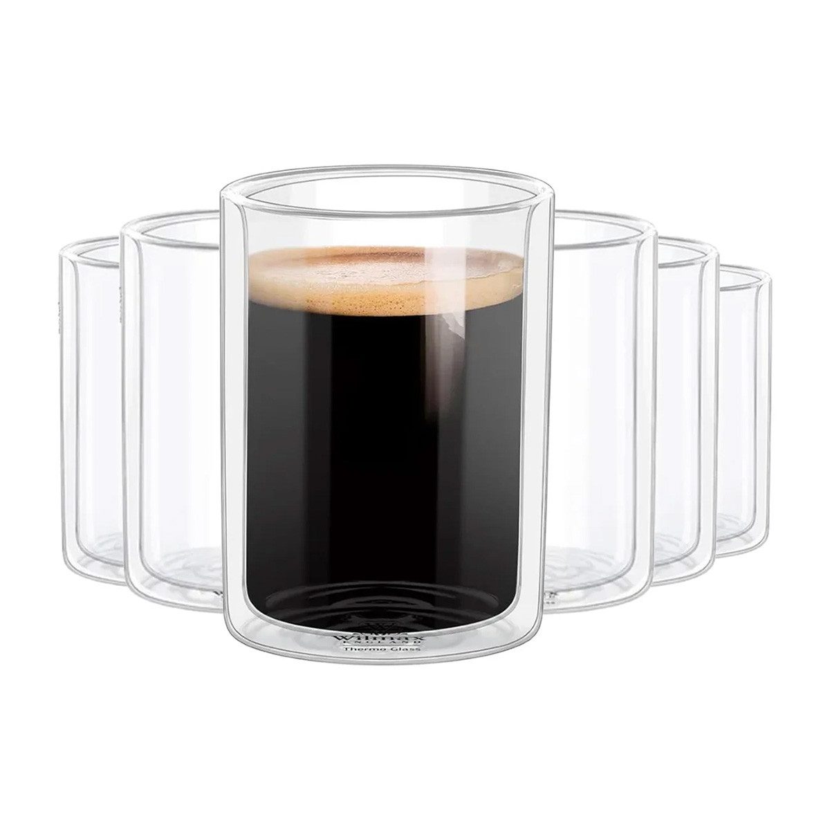 Wilmax England - Deutschland Thermoglas Thermo Glass, 6-tlg., Thermoglas, 6er Set, 100ml, ideal für heiße und kalte Getränke