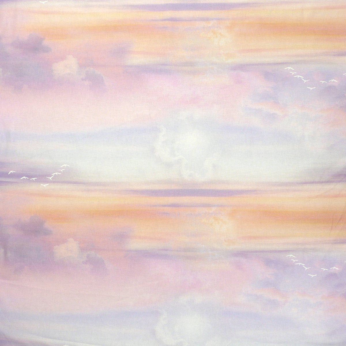 Stoff Dekostoff Digitaldruck Sommer Festival Vögel Himmel pastell 1,40m, Digitaldruck