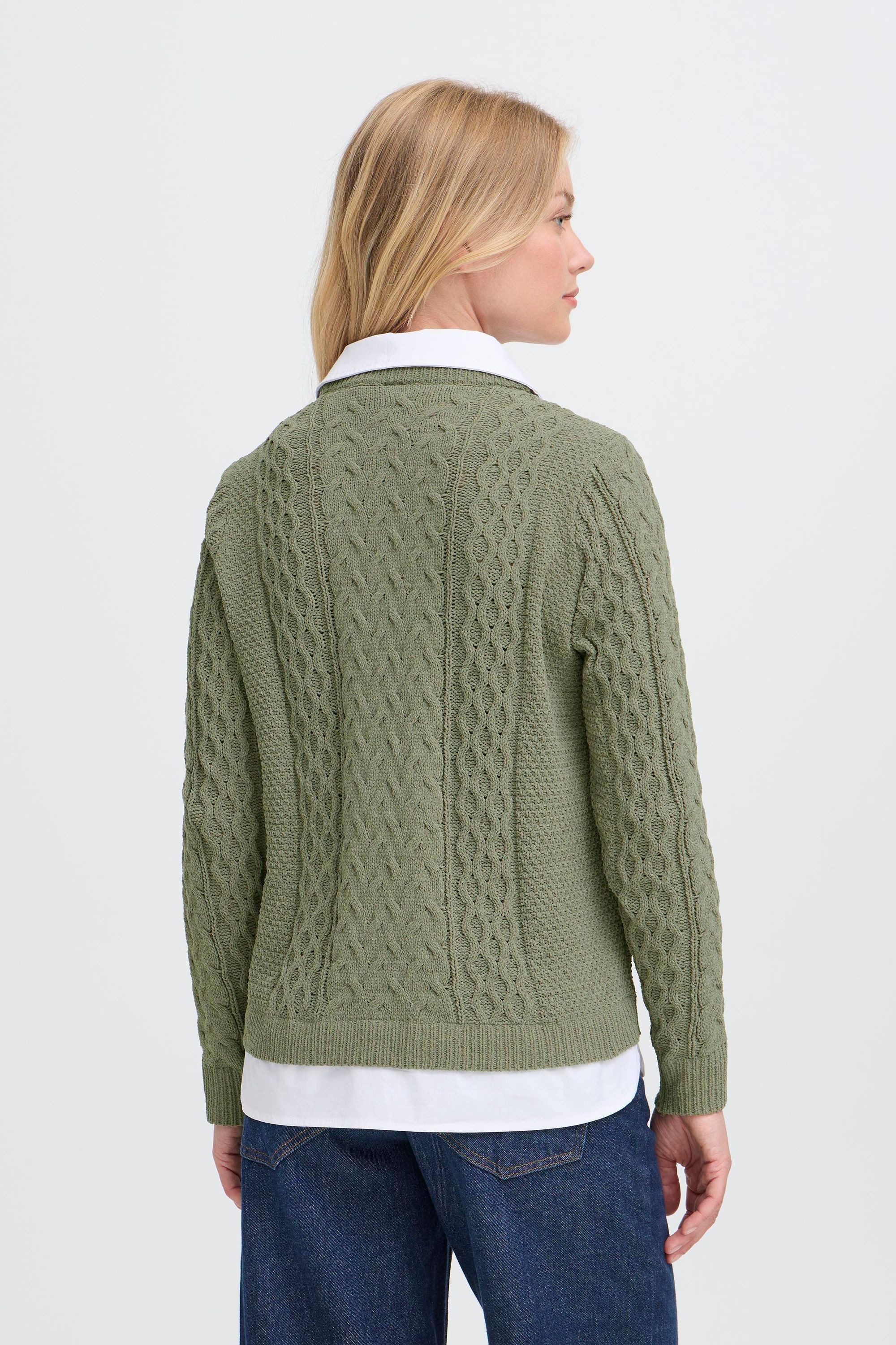 OXMO Strickpullover OXFSanvi Modischer Strickpullover mit integrierter Bluse