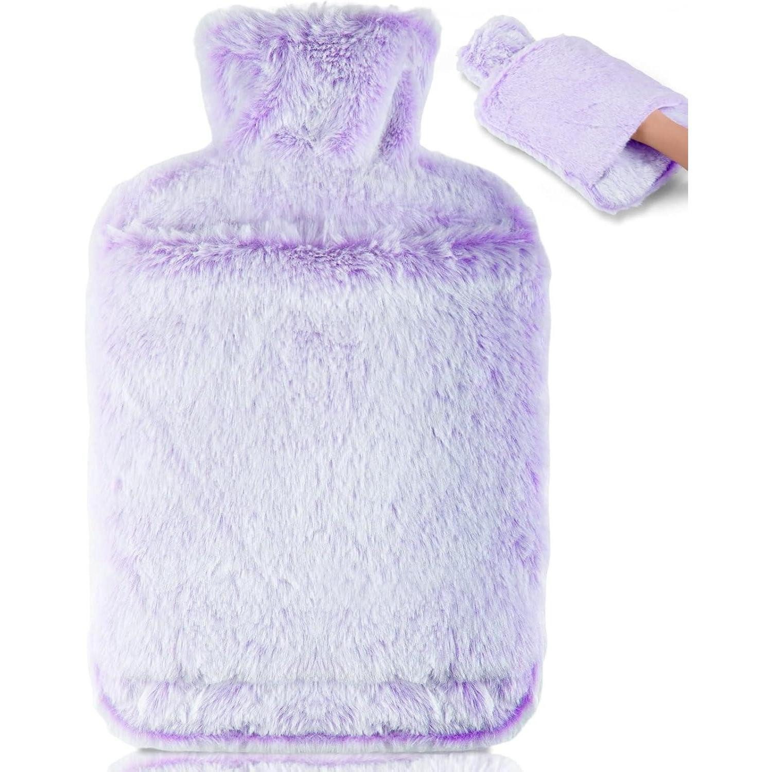 LuxusKollektion Wärmflasche Wärmflasche 2L Auslaufsicher Naturkautschuk Kängurutasche Violett