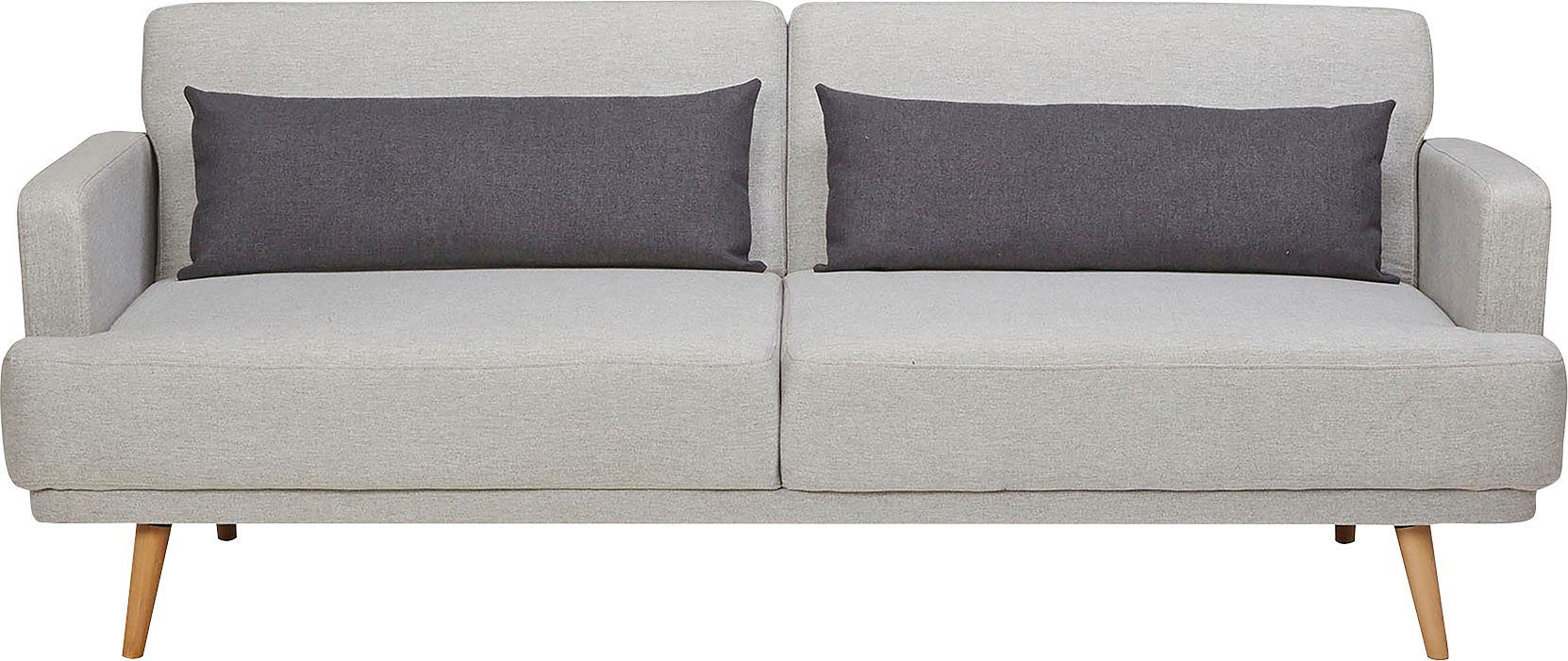 SalesFever Schlafsofa Malmö - Komfortabler 2,5-Sitzer inklusive Zierkissen, mit Schlaffunktion, Breite 214 cm. Reduzierter Preis € 614,99. Unverbindliche Preisempfehlung € 1.376,00
