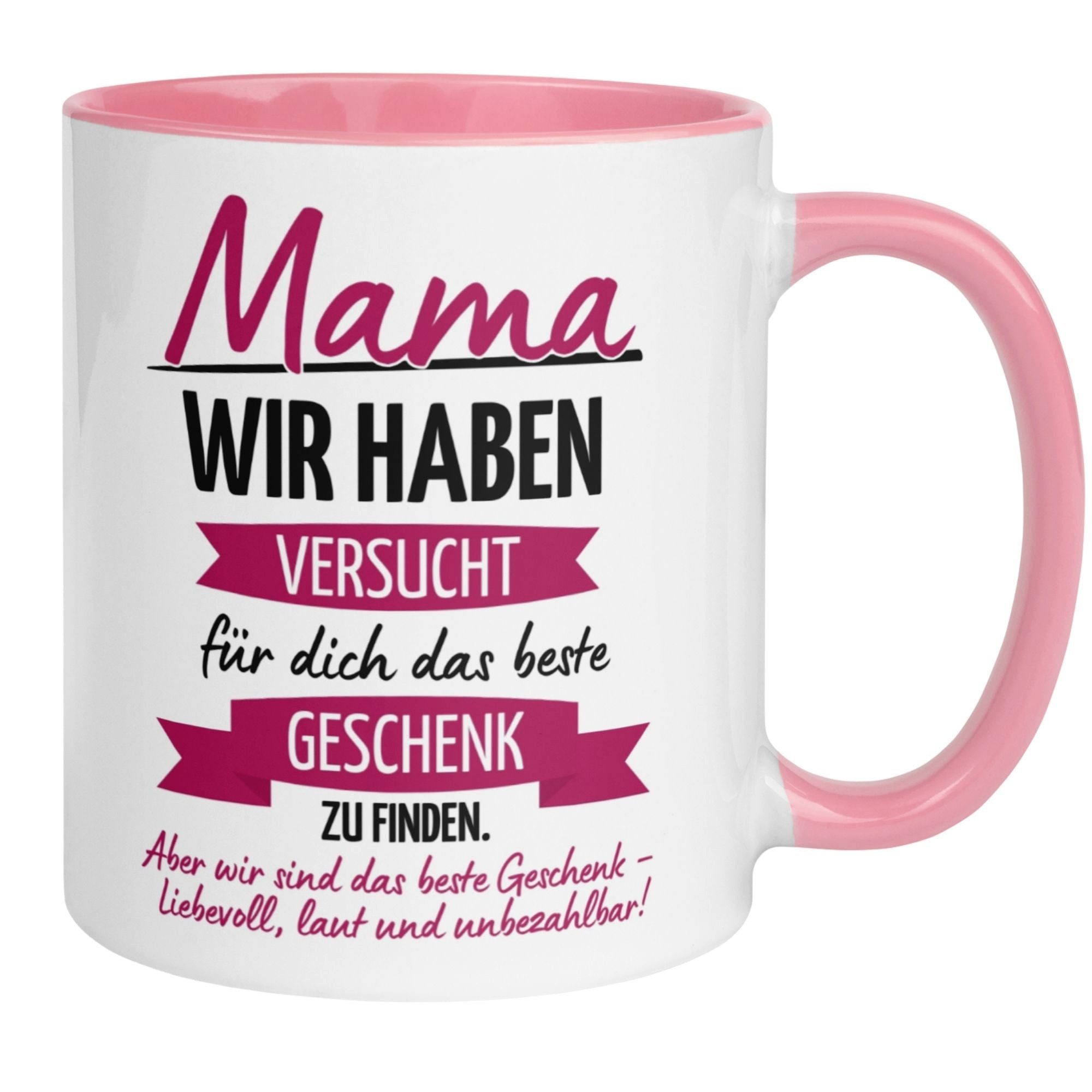 Momentals Tasse Mama – „Versucht das beste Geschenk zu finden“ – Beste Mama Geschenk, Beidseitiger Druck · Links- & Rechtshänder · Spülmaschinenfest