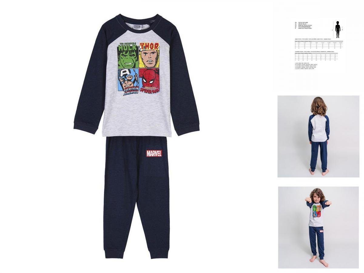 Teiler Pyjama Nachtwäsche Marvel Kinder Langarm MARVEL Jahre Schlafanzug 2 Pyjama 5