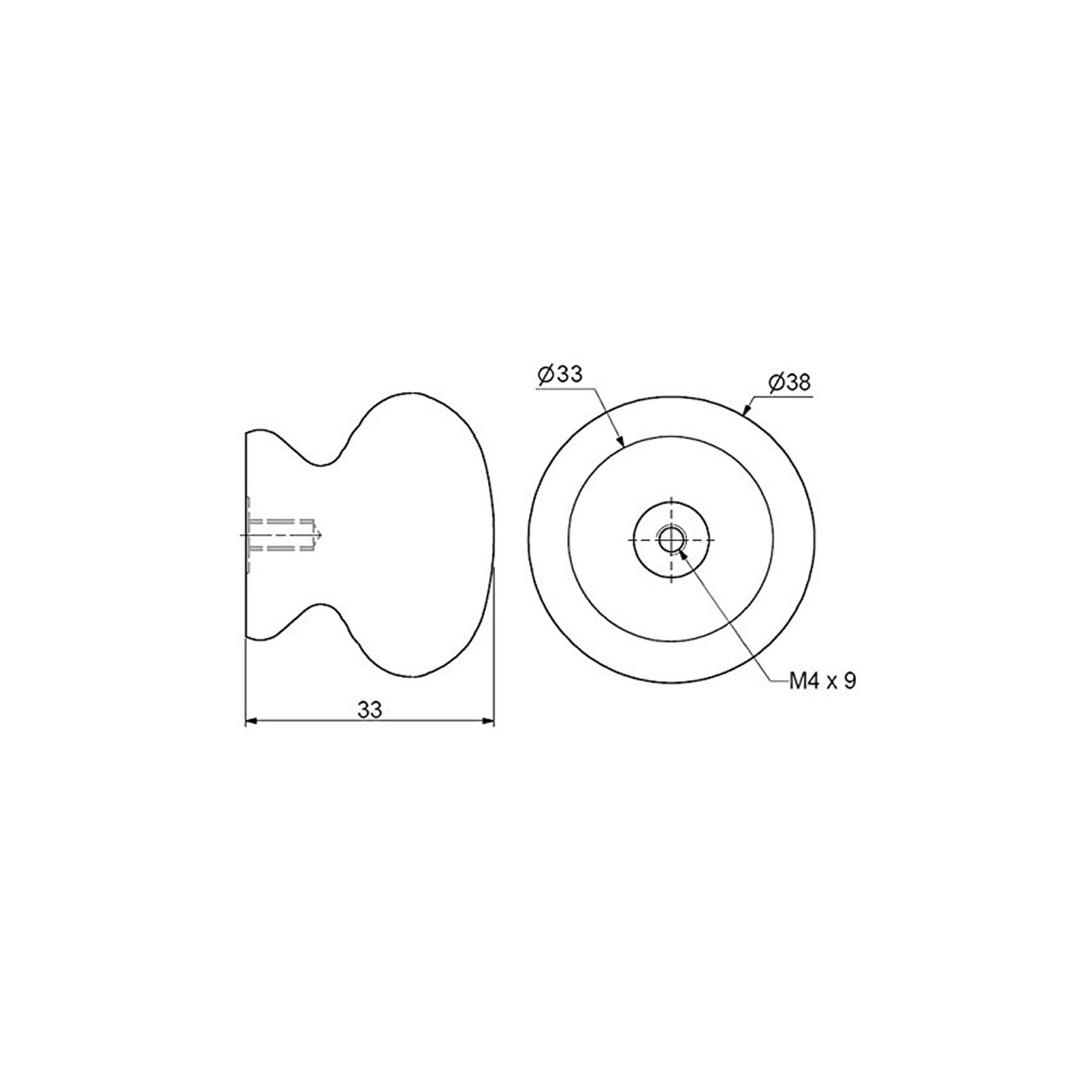 SO-TECH® Möbelknopf Porzellanknopf rund ELISE Ø38 mm cremefarbig incl. Schraube