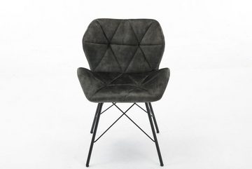 Duhome Esszimmerstuhl, 2er Set Stuhl Esszimmerstuhl Samtstoff Vintage Design Küchenstuhl Metallbeine
