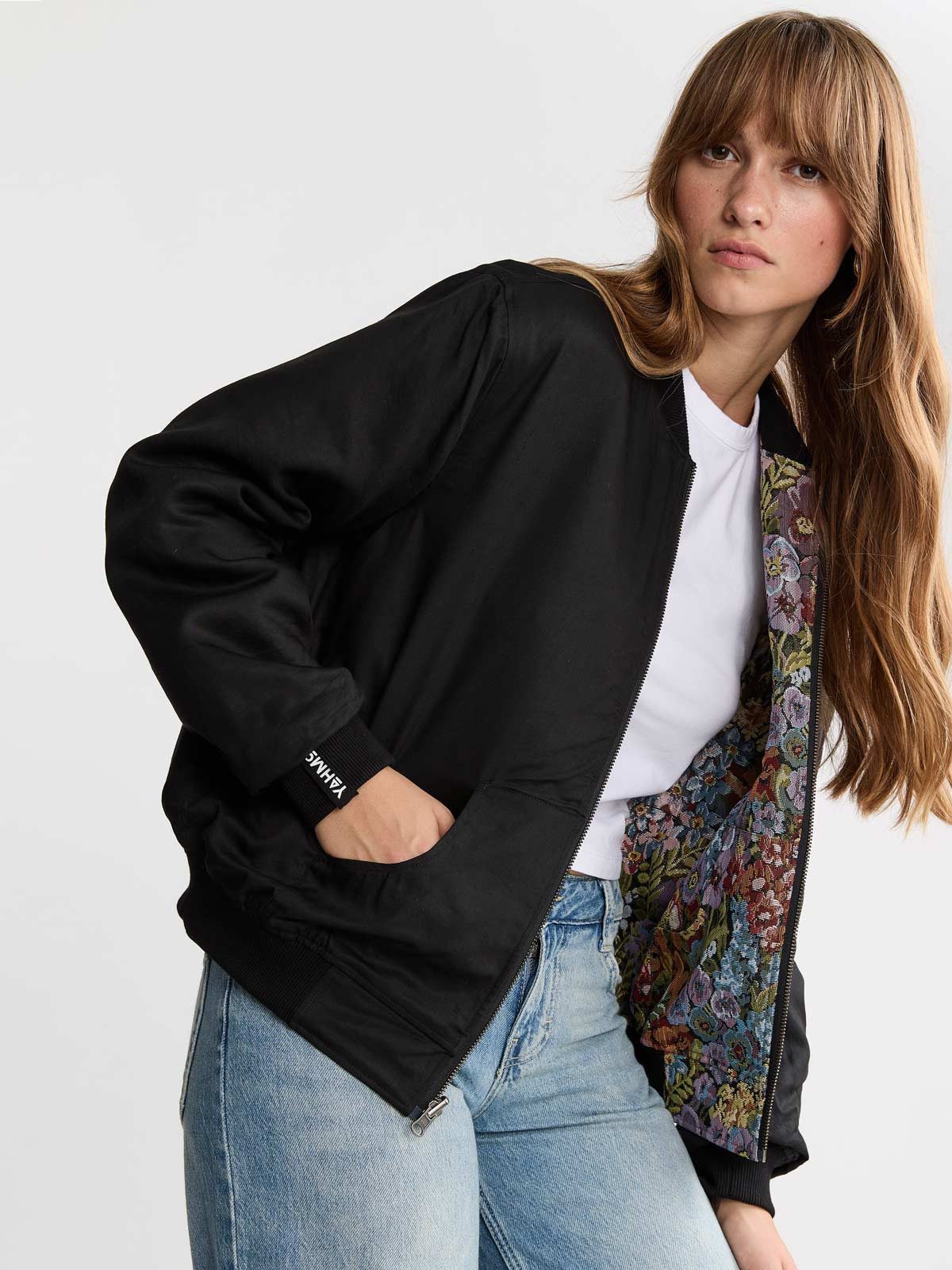 Yahmo Bomberjacke Berta Reversible Bomber Jacket Bouquet/Black