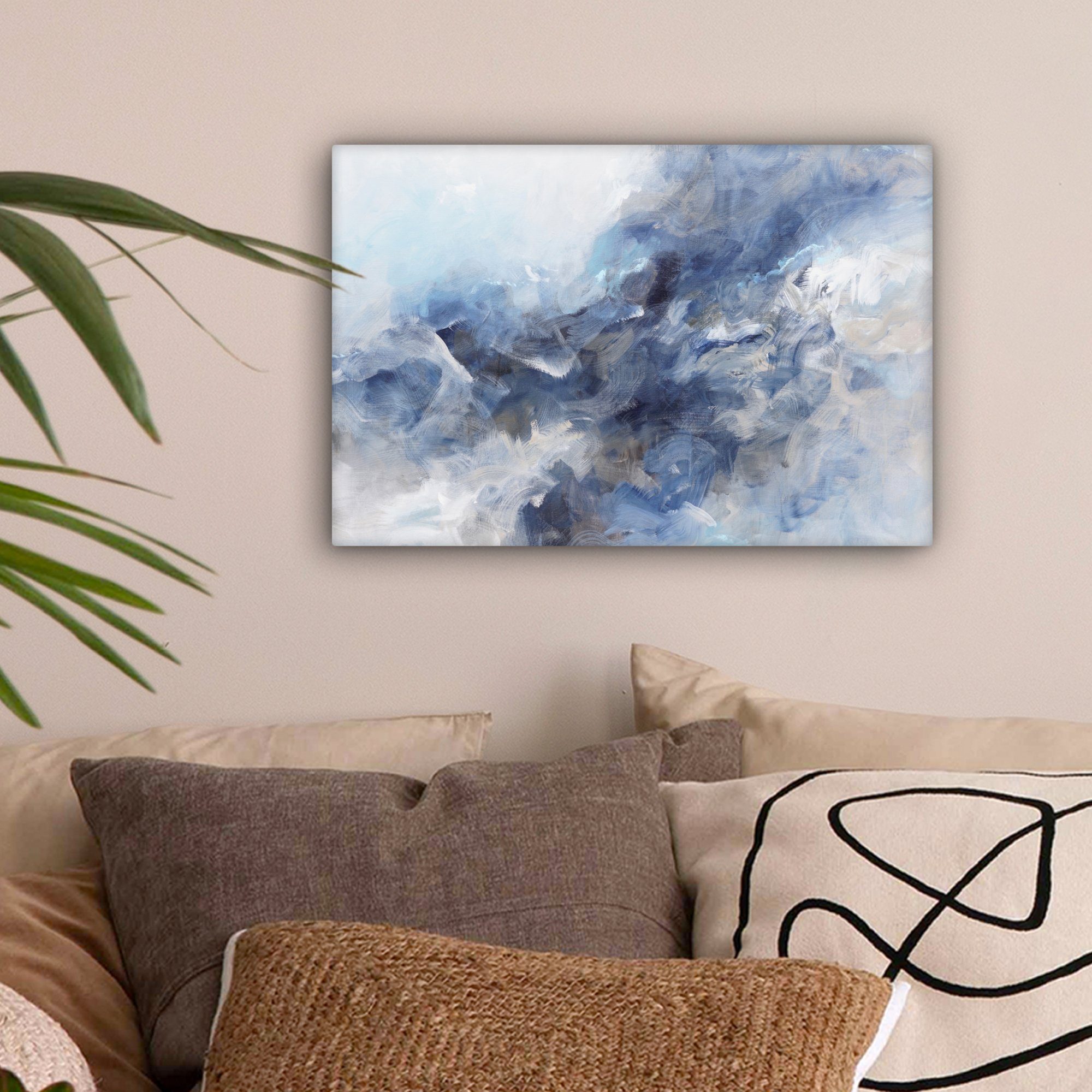 OneMillionCanvasses® Leinwandbild Farbe - Malerei - Abstrakt - Blau, Fotodr günstig online kaufen