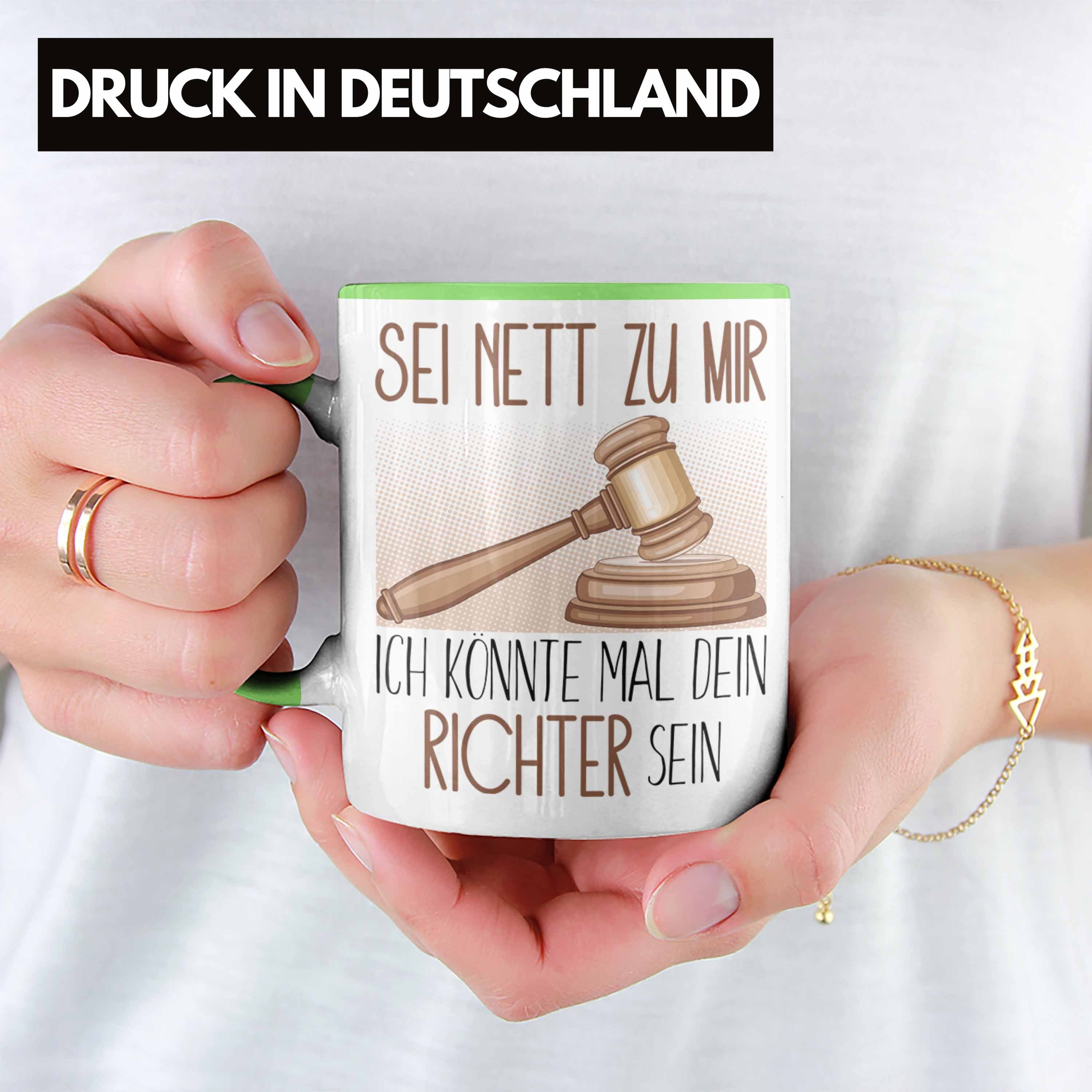 Trendation Tasse Jura Studium Geschenkidee Jurist Grün Geschenk Angehender Richter Spr Tasse