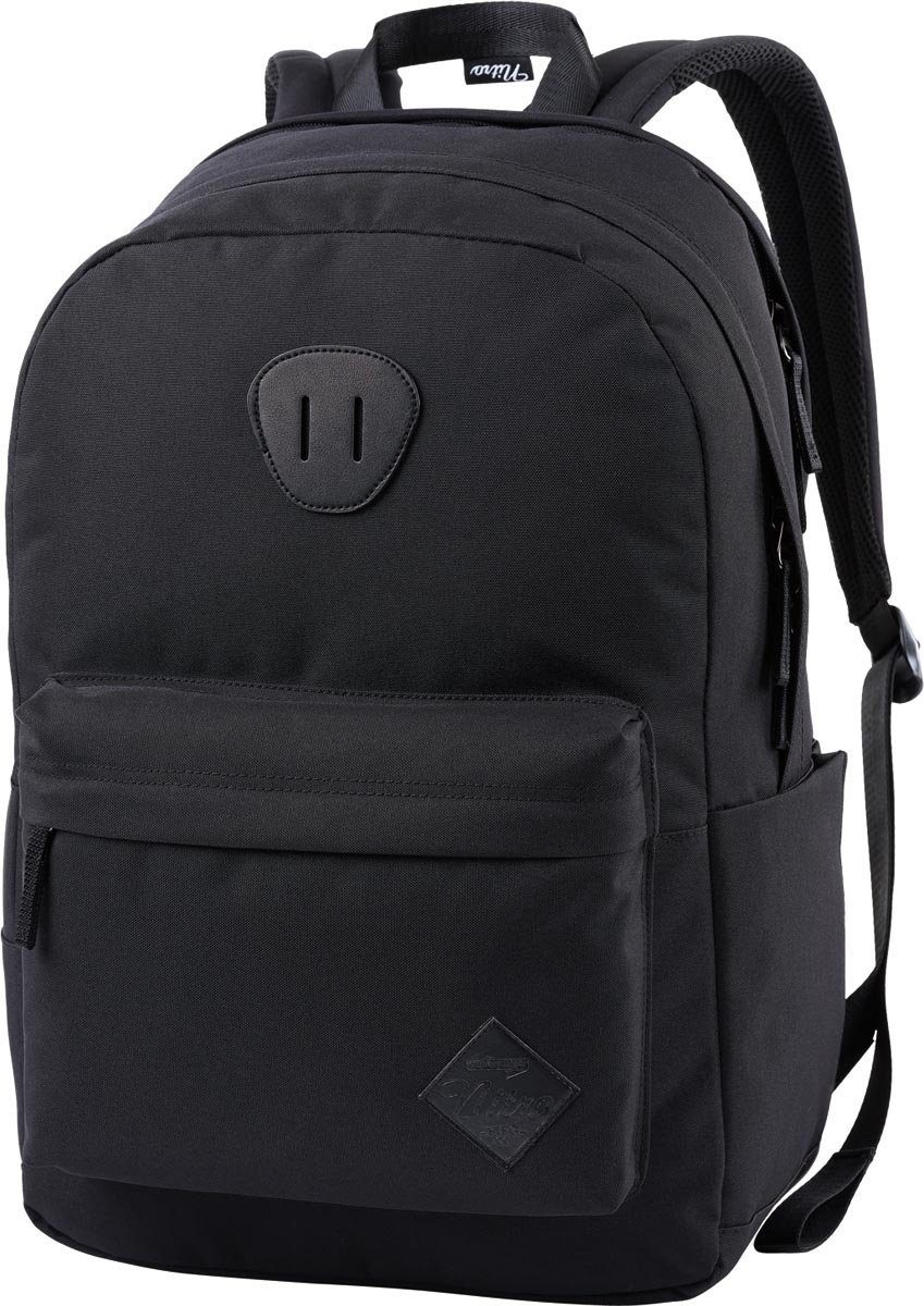 im black Retro-Look, Freizeitrucksack NITRO Schulrucksack true Streetpack Daypack, plus, Urban Alltagsrucksack,