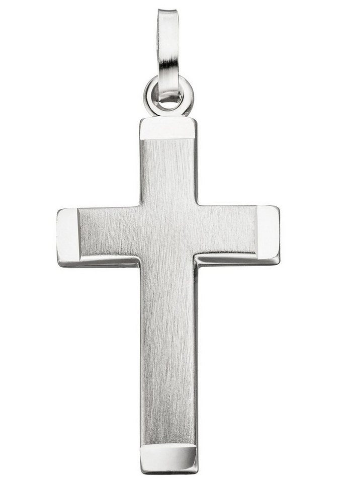 JOBO Kreuzanhänger Anhänger Kreuz, 925 Silber, Höhe ca. 28,4 mm, Breite ca.  15,5 mm, Tiefe ca. 2,5 mm