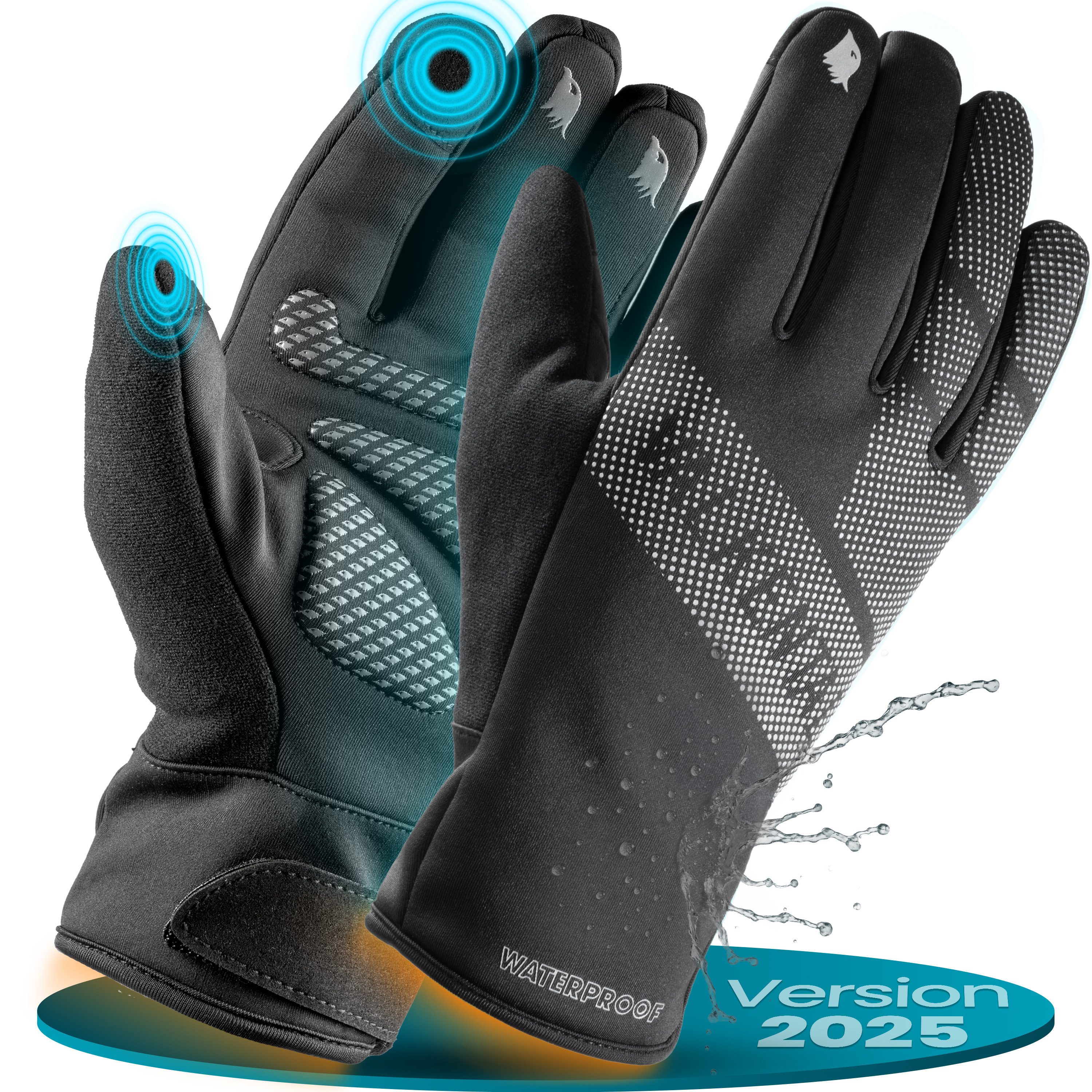 Valkental Fahrradhandschuhe Winterhandschuhe & Übergangshandschuhe mit Touchscreen Funktion atmungsaktiv, winddicht & wasserdicht
