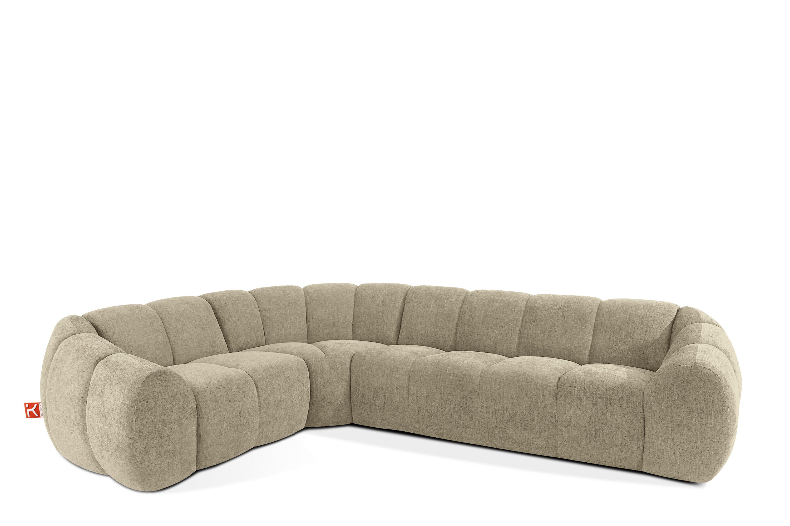 KONSIMO® Ecksofa FLAVA Premiumqualität aus EU, modulare Kollektion, Retro-Modern, links Ecksofa, handgefertigt, hochwertige Wellenfedern, höchster Komfort