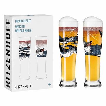 Ritzenhoff Bierglas Brauchzeit Weizenbiergläser Welt der Wale, Glas