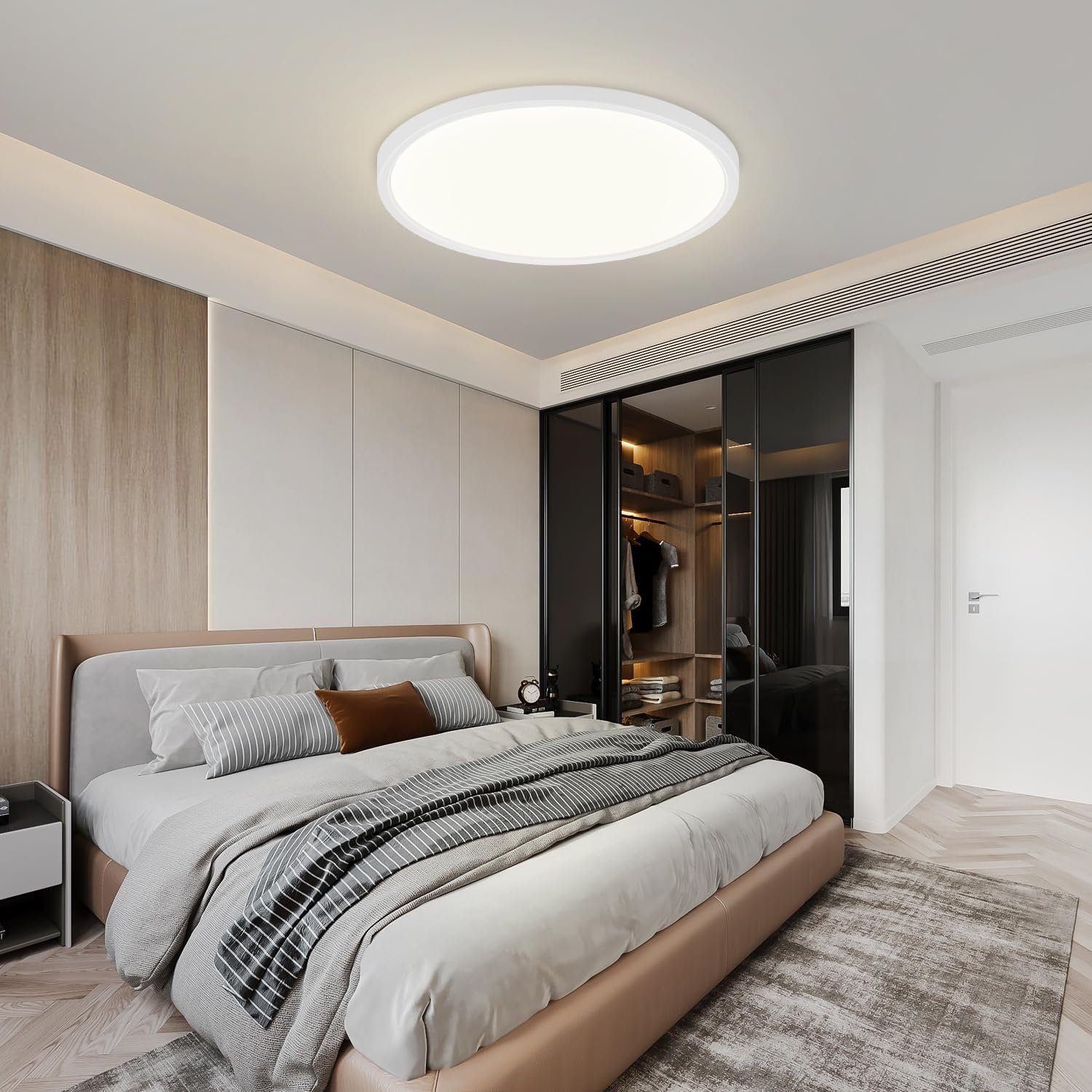 Küche Badezimmer Nettlife Deckenbeleuchtung fest Neutralweiß, Panel Rund, für integriert, Deckenlampe Wasserdicht, LED Flach Schlafzimmer IP44 LED