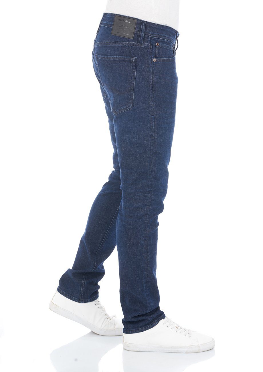 Jeanshose Jack 110 mit Jones JJIGLENN Hose Denim Blue Denim Fit Slim-fit-Jeans & Herren (12225766) Slim Stretch