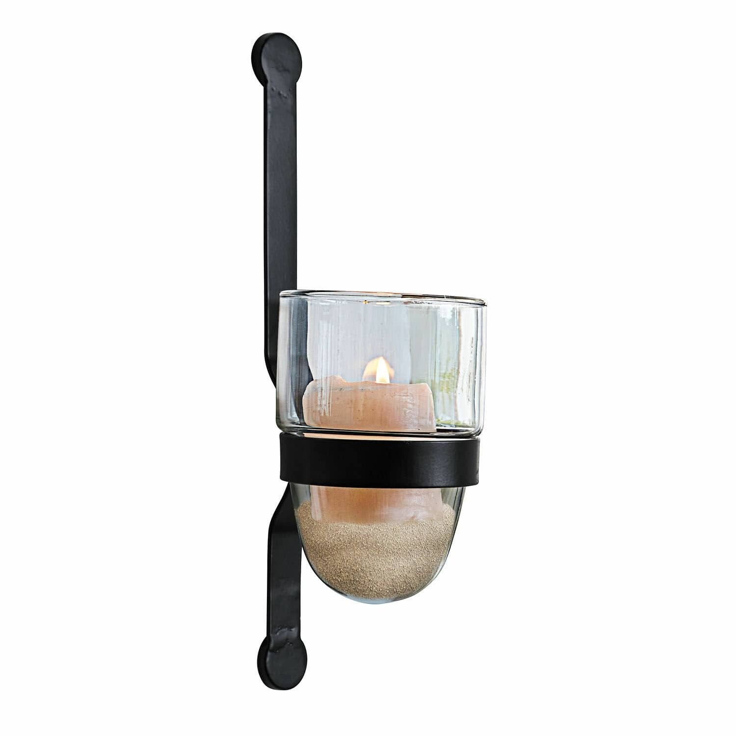 Mirabeau Kerzenständer Wandkerzenhalter Astalis schwarz/klar günstig online kaufen