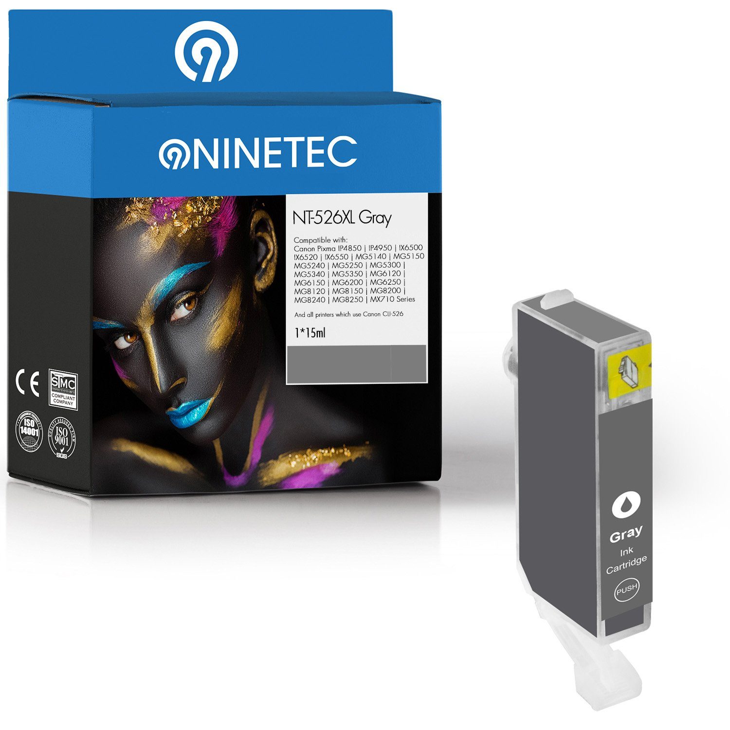 NINETEC ersetzt Canon PGI-526 Grey Tintenpatrone